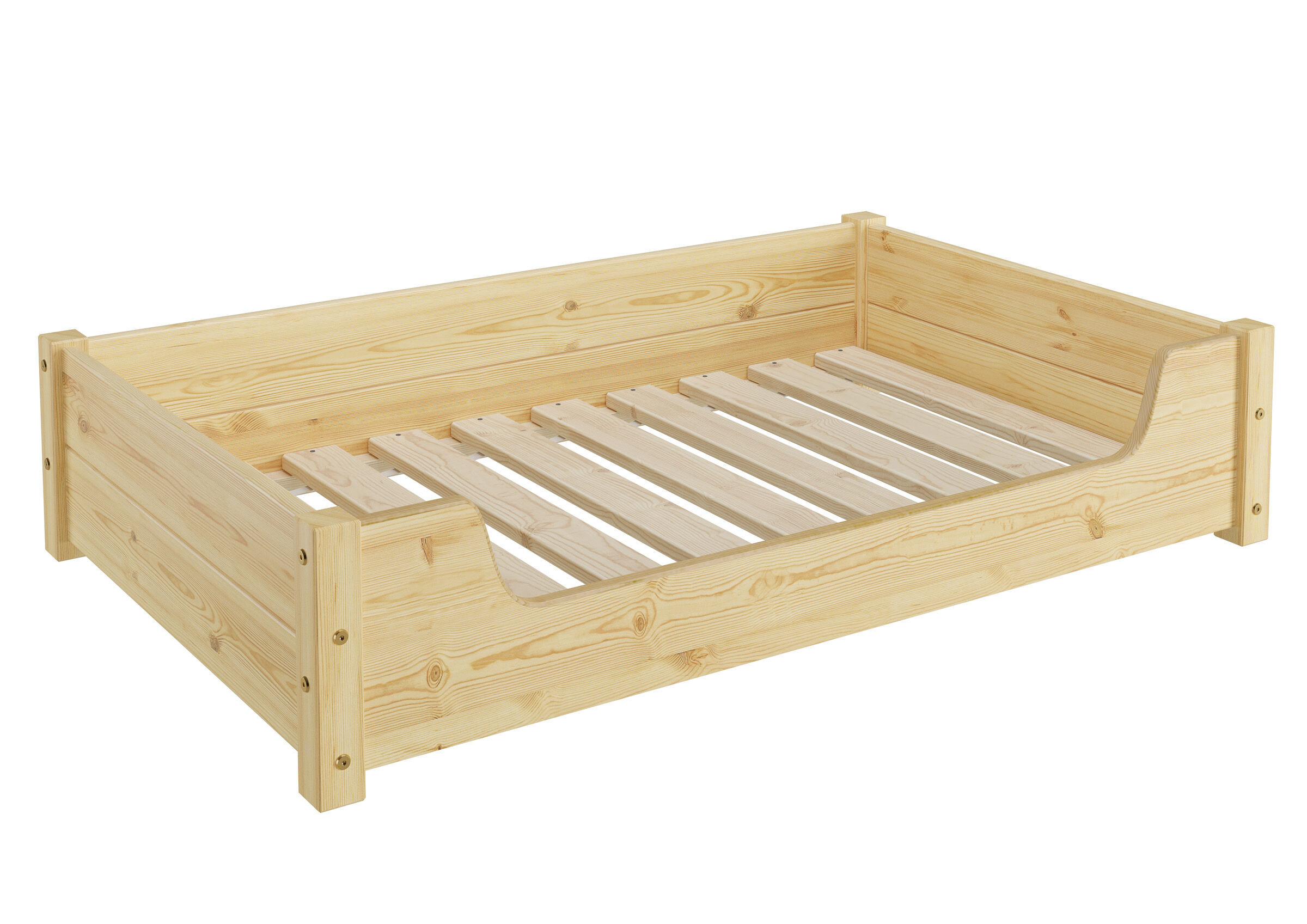 Holzbett, Kleinstmaß-Liege, Kinderbett, Holzbettrahmen, Lattenrost-Only, Holzbett für Haustiere 100x60 cm