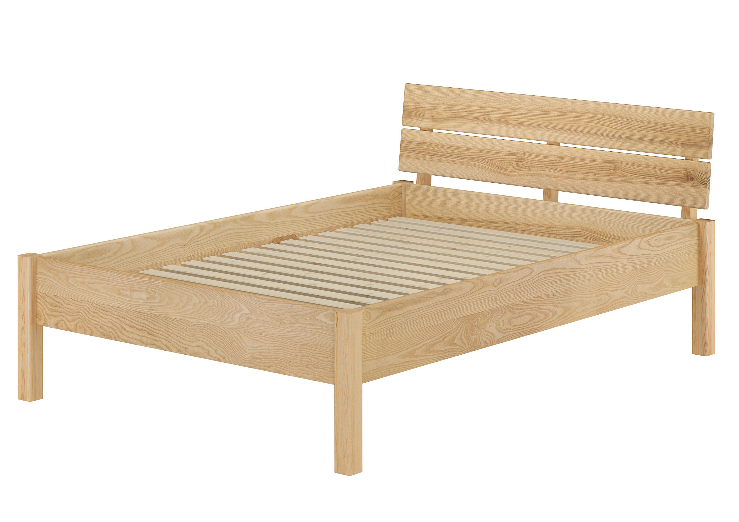 Stabiles Doppelbett metallfrei mit Rollrost 140x200 Zeitloses metallfreies Doppelbett mit Rollrost 140x200