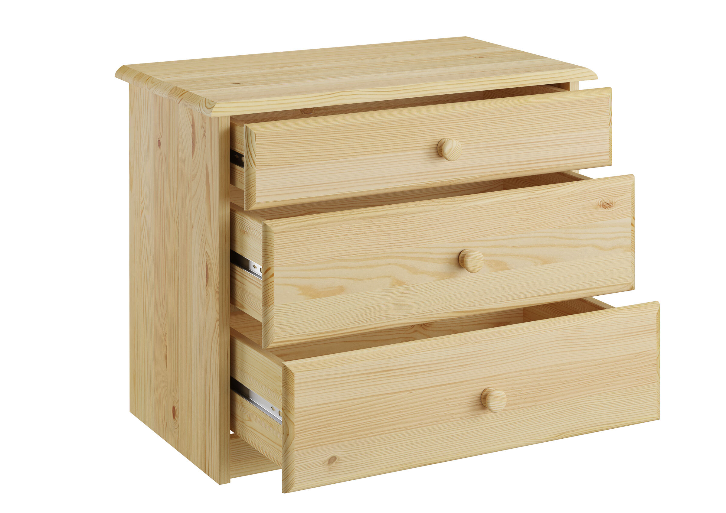 holzkommode, holzschublade, massivholz, naturholz, three-drawer, Massivholz Nachttisch aus Kiefer
