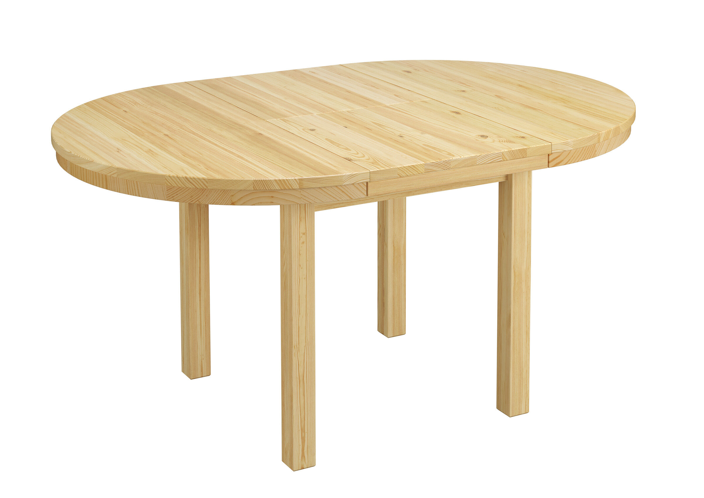 Esstisch, Holztisch, Rundtisch, Kiefernholz, Holzoptik, Herausgezogenen ovalen Holztisch Kiefer 151x103x75