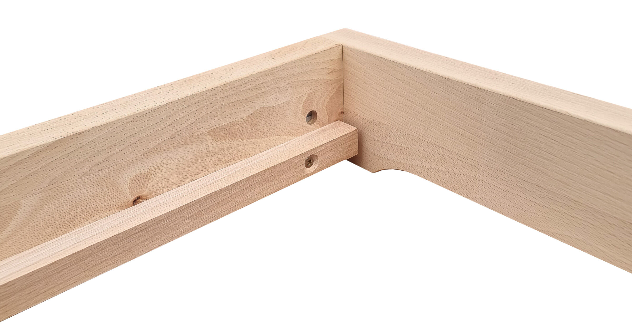 Holz, Holzlatten, Kantenverbindung, Eckverbindung, Holzbearbeitung, Ansicht mit Auflageleiste