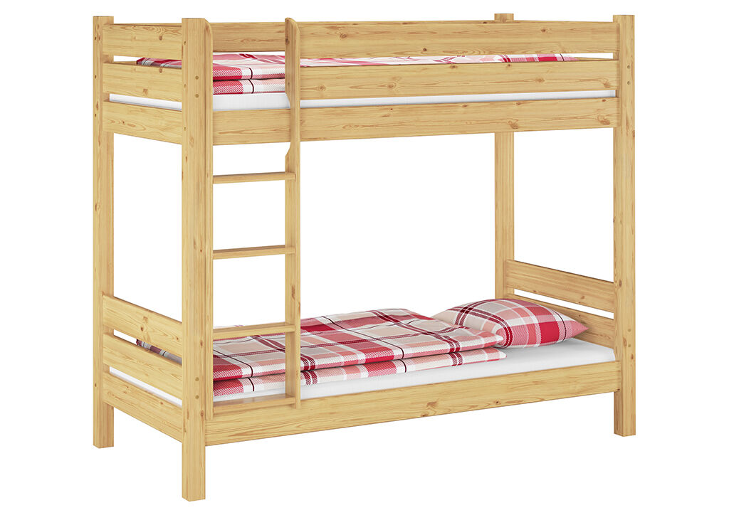 holzbettrahmen, etagenbett, holz, matratze, bettgestell, Etagenbett aus Holz Kiefer natur