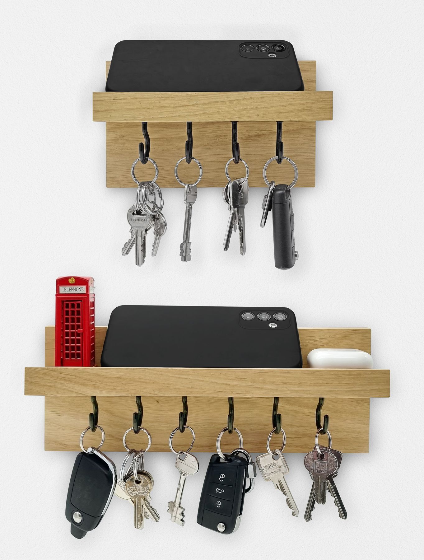 Wandregal mit Haken Schlüssel, Schlüsselleiste mit Ablage