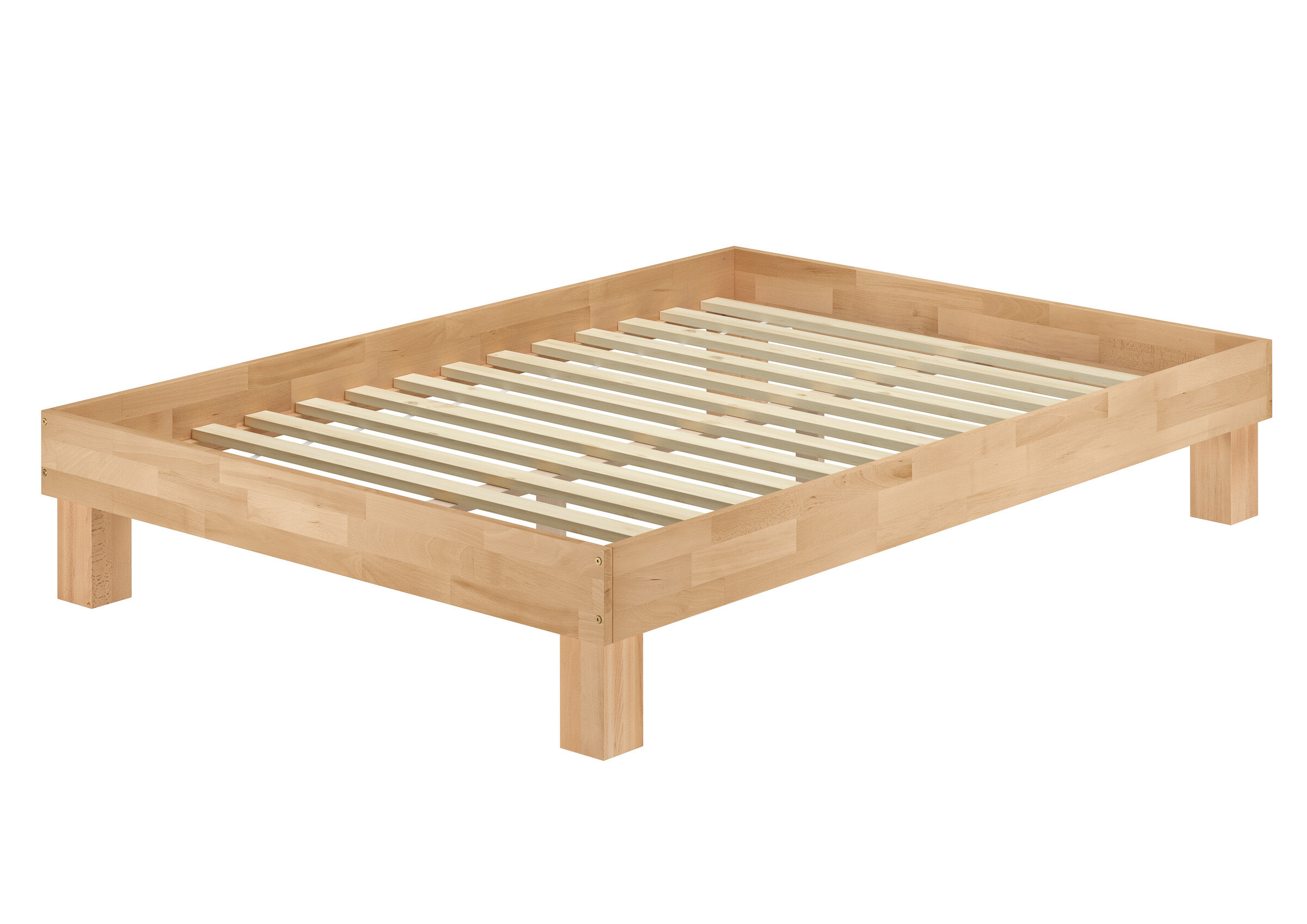 Bettrahmen, Holzbettrahmen, Korpus, Holz, Lattenrost, Buchebett mit Rollrost