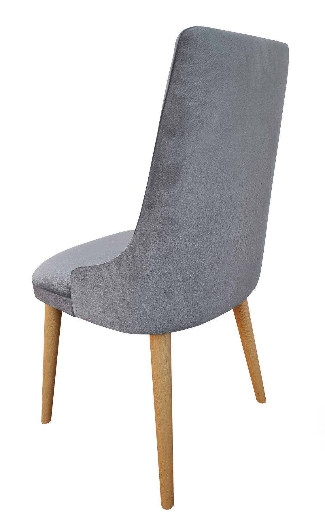 Stuhl, Gehäuse, Bezug, Holzbeine, Samt, trendy-Küchenstuhl-grau-Holz