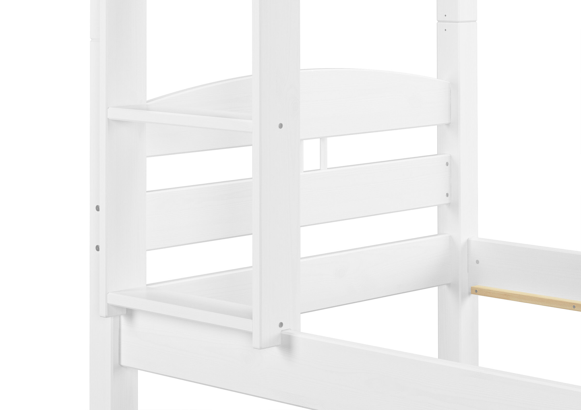 hochbett, holz, weiß, holzbettrahmen, lattenrosthalterung, weiß Kinderstockbett