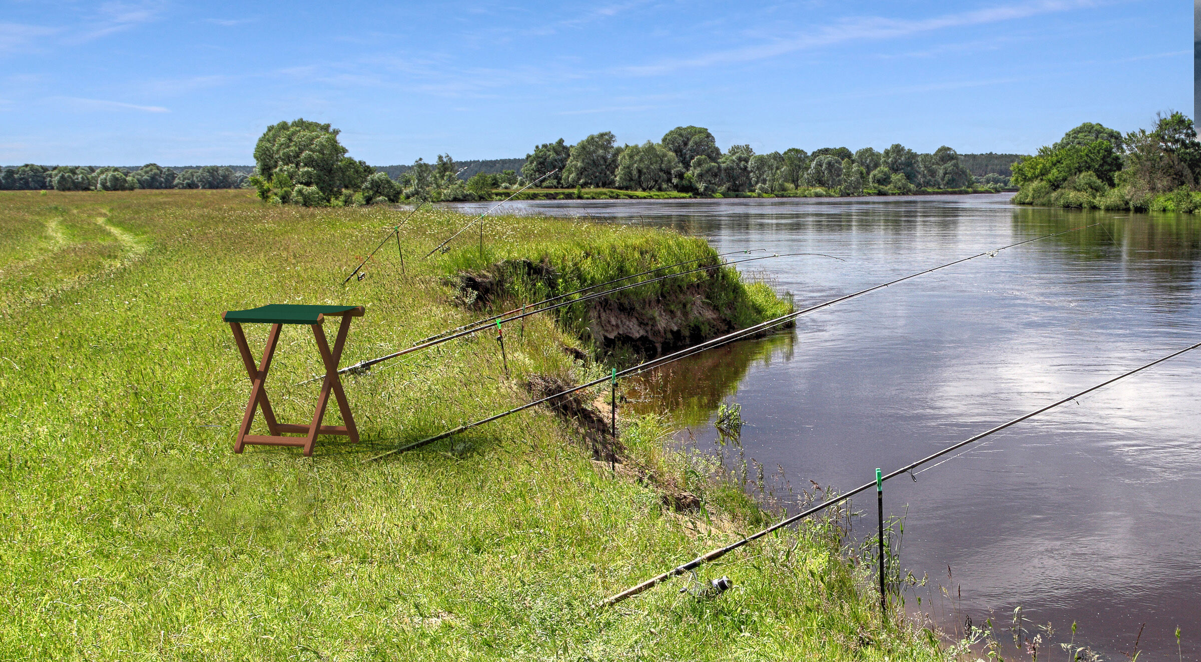 angeln, angelstuhl, fluss, grasland, stuhl,  handlicher Campingstuhl