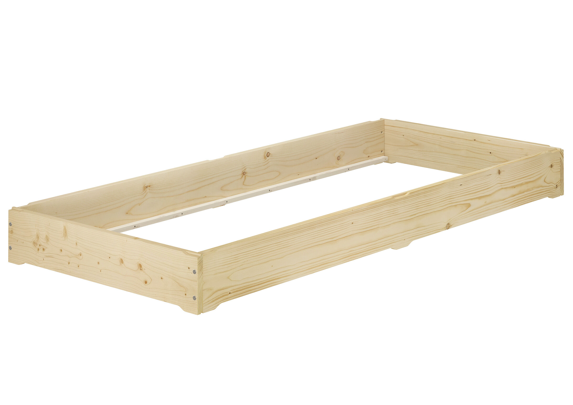 Holzrahmen, Bettkasten, Palettenoptik, Holzbett, Rahmen, Schlichtes Massivholzbett Stapelbar 80x200 cm