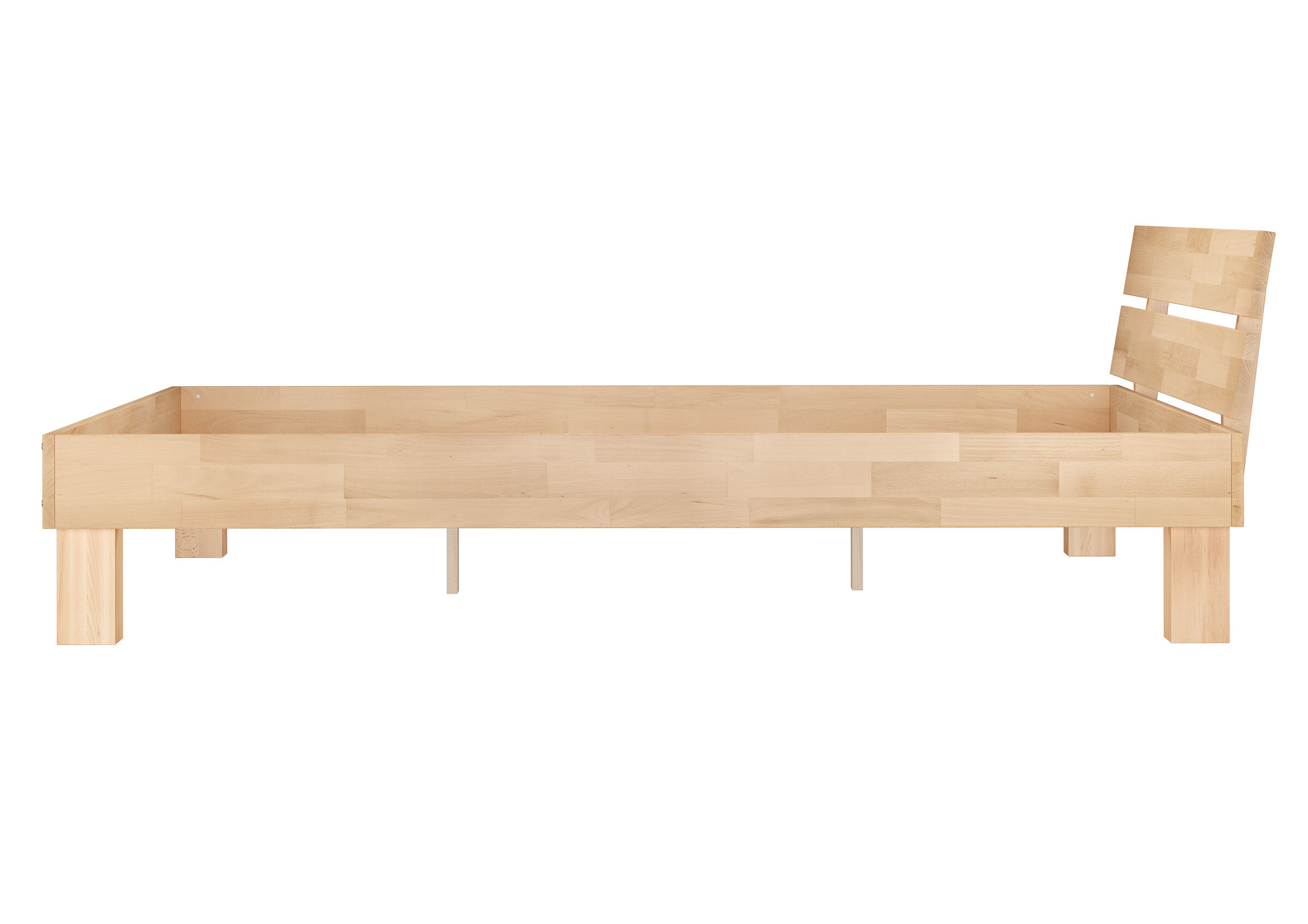 Holzbett, Daybed, Massivholz, Kopfteil verstellbar, Bettgestell, Robustes Doppelbett 200x220 aus dem Profil