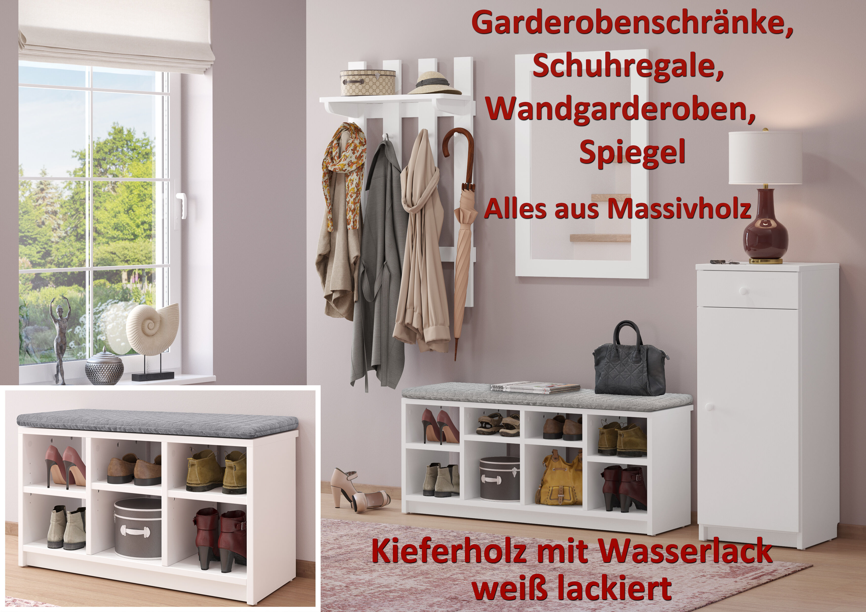 Massivholz-Garderobenmöbel für einen einladenden Flur