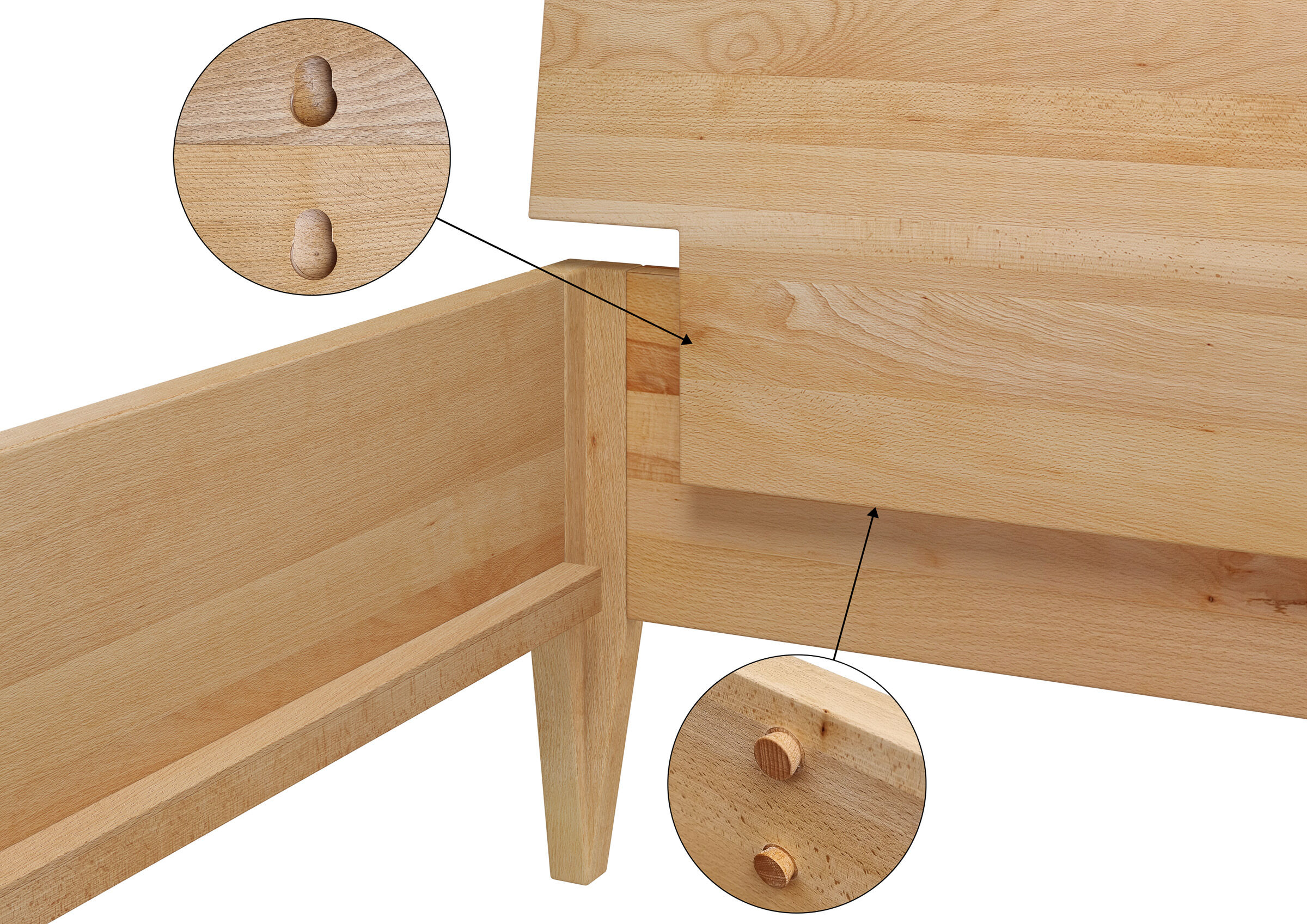 Holz, Bett, Holzbettrahmen, Kopfteil, Metall?,