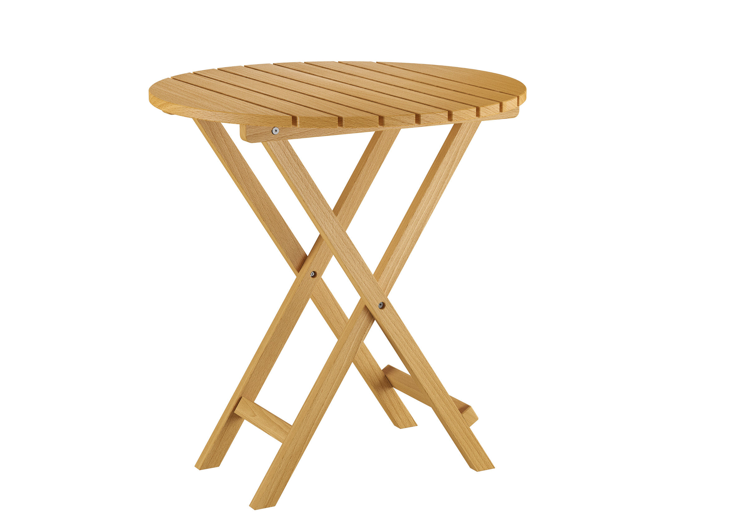 Holztisch, Beistelltisch, Klapptisch, Holzständer, Runde Platte, Buchenholzklapptisch 68x68x74
