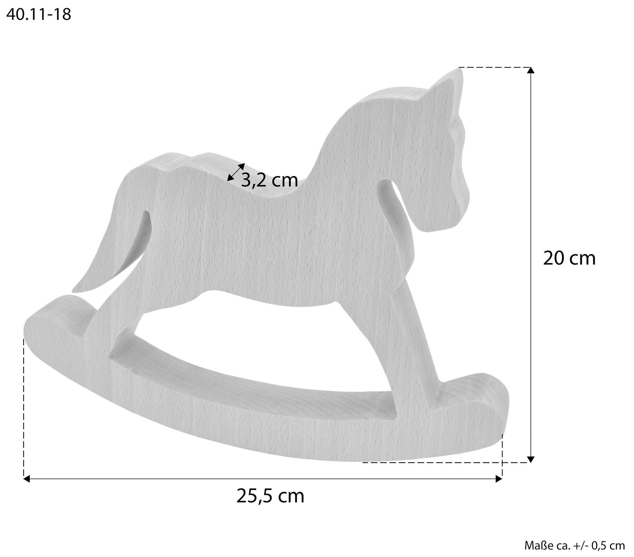 Holzfigur, Pferd, Wipp-Pferd, Holzspielzeug, Spielzeug, Maße des Schauklepferdes