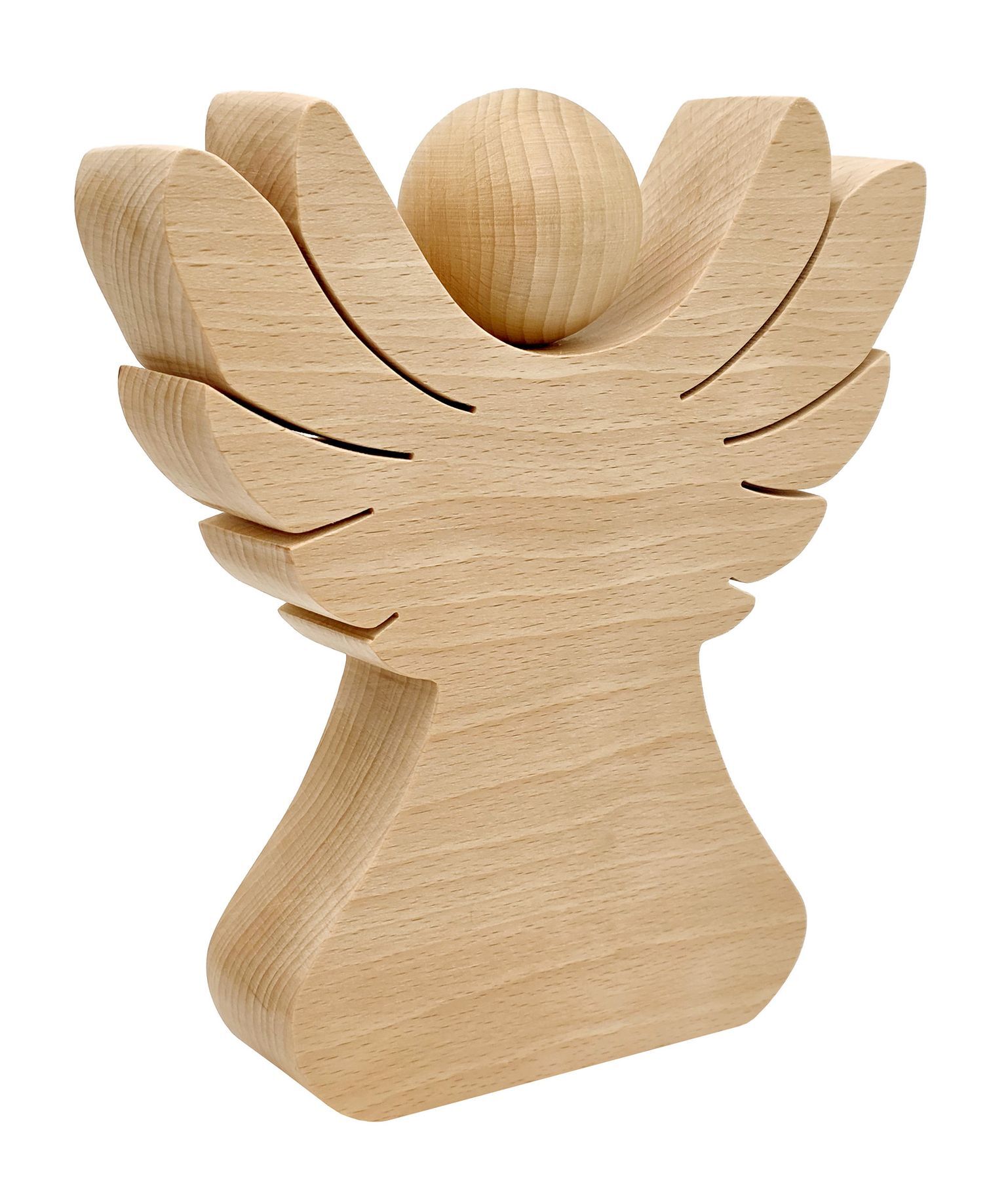 holz, schach, holzfigur, holzskulptur, figur, Kleiner Buche Engel 20 cm hoch