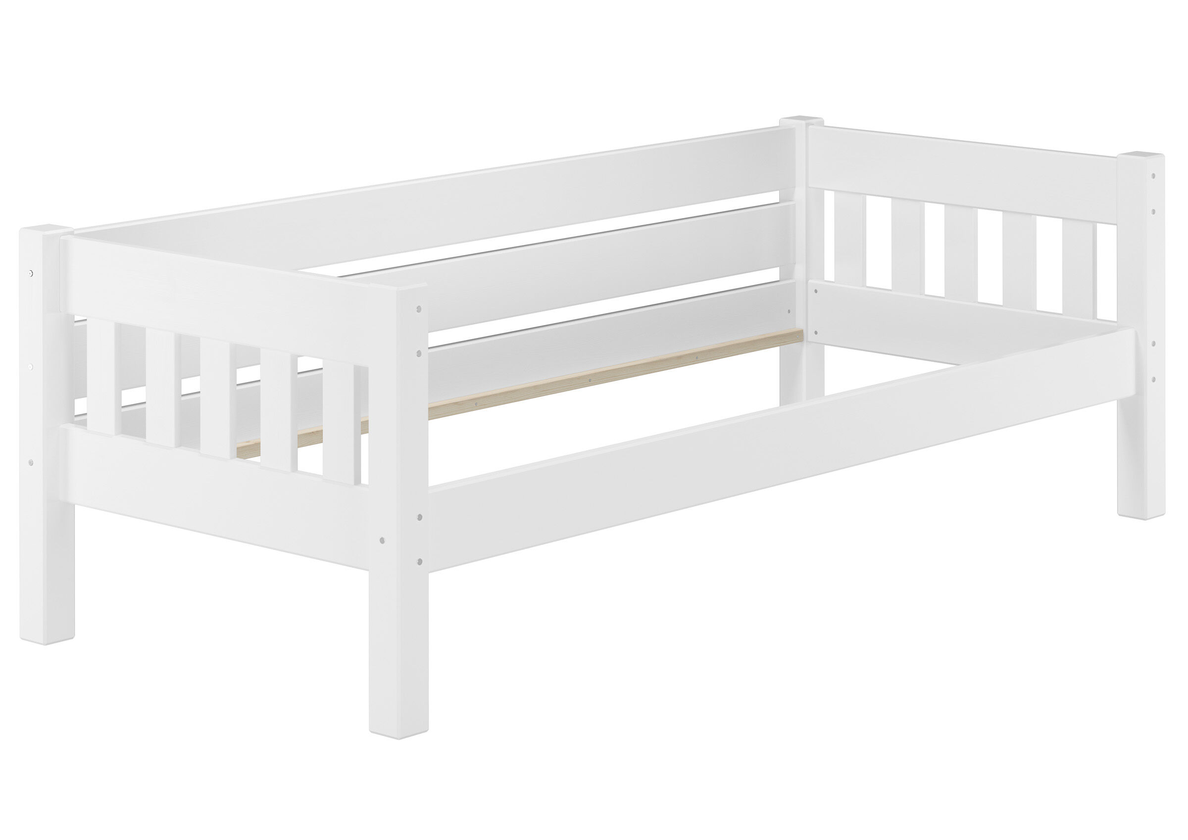 Kinderbett, Holz, Weiß, Gitterbett, Schubladeuntersatz, weißes kinderbett wie couch
