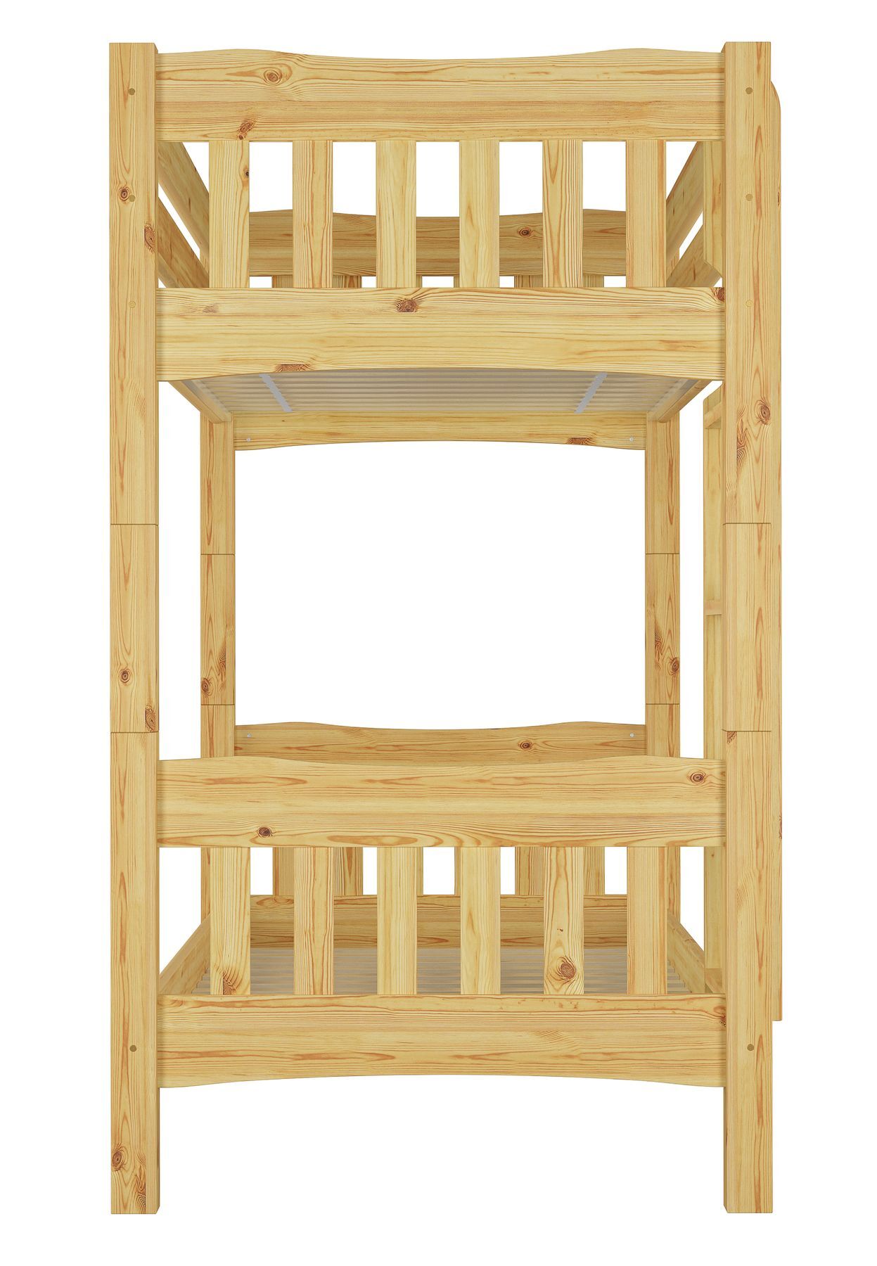 Holzbett, Etagenbett, Kiefernholz, Naturholz, Bettgestell, Doppelbett Kiefer natur