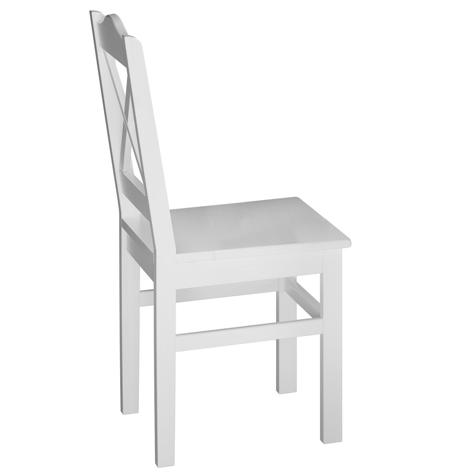 Stuhl, Holzstuhl, weißer Stuhl, Sitzgelegenheit, gerades Rückenteil,