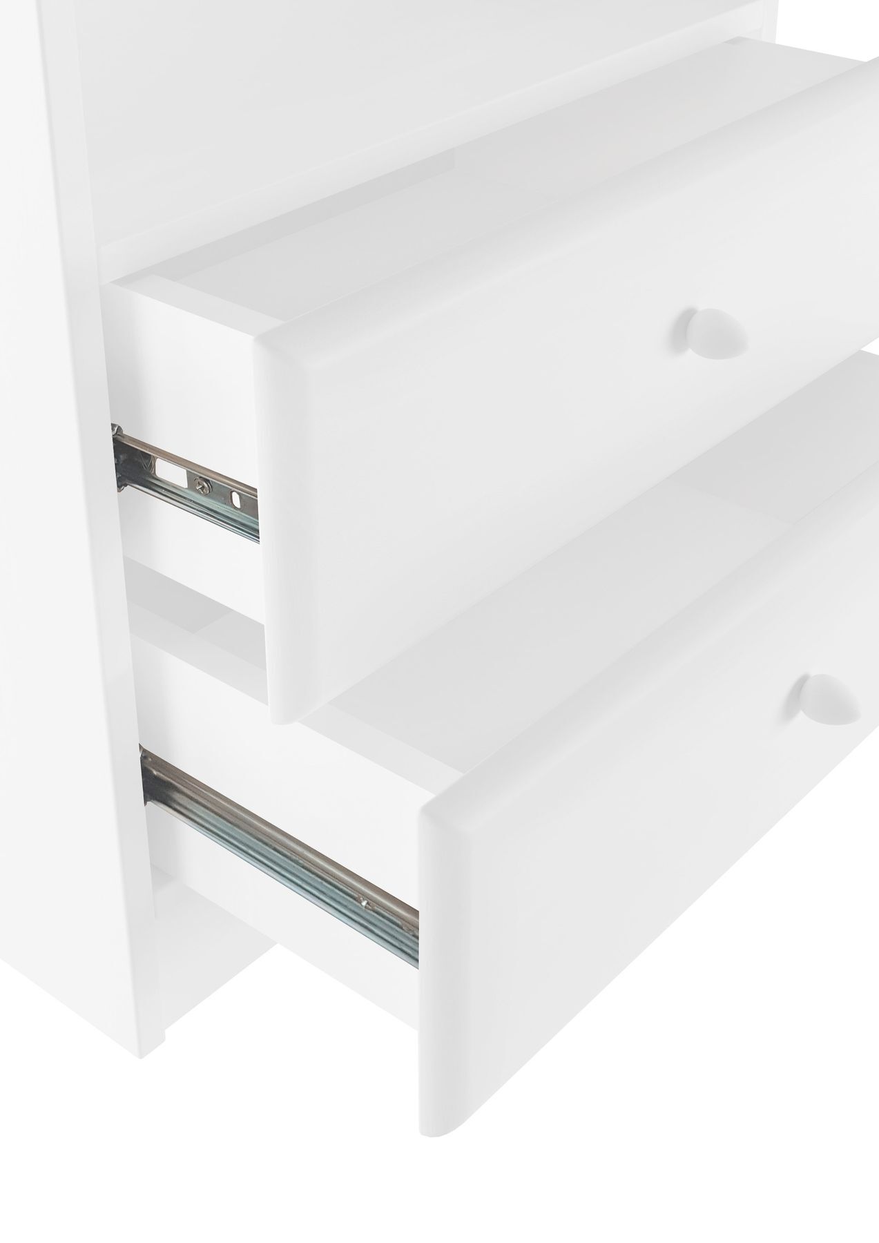 kommode, schubladen, weiße farbe, holzlook?, pull-knopf, Nachttisch weiß 2 Schubladen