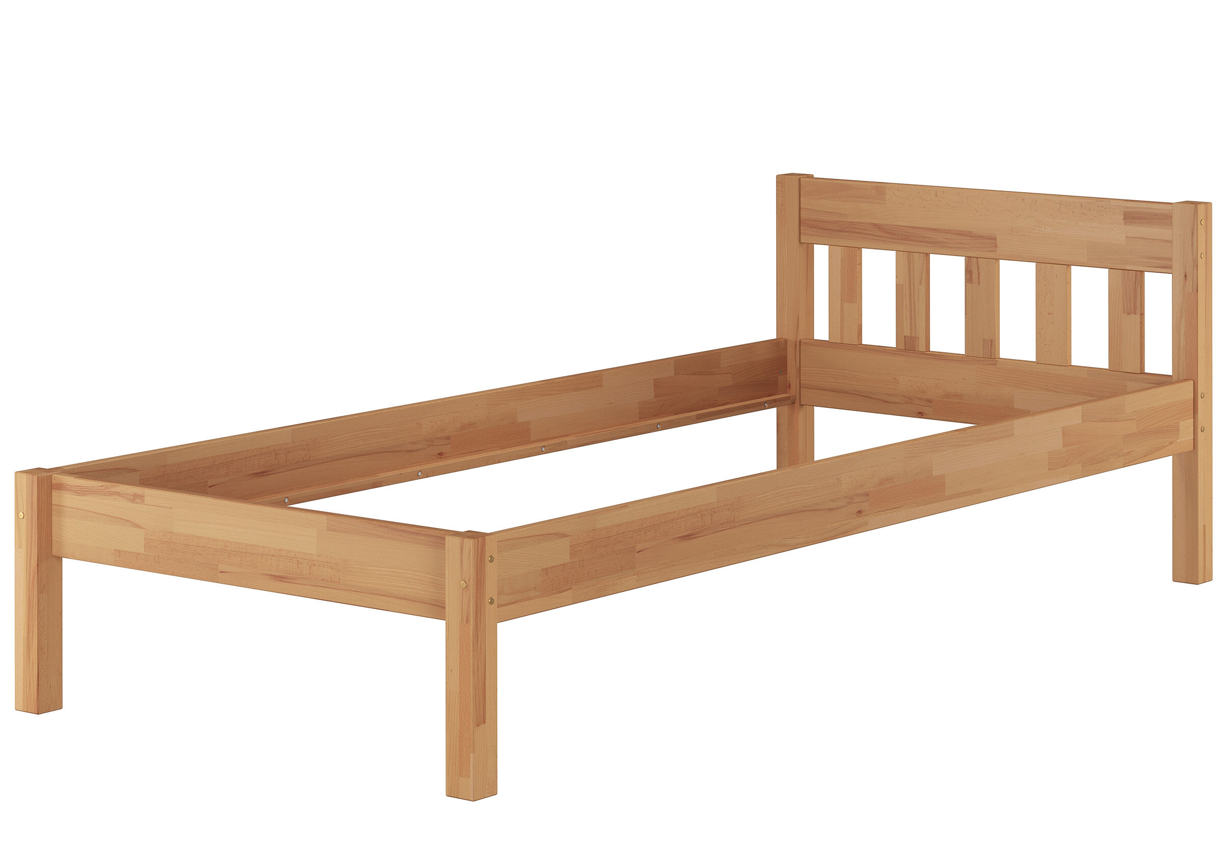 Holzbett, Einzelbett, Kiefernholz, Holzlatten, Rahmenbett, Holzbett_Kinderbett_90x200