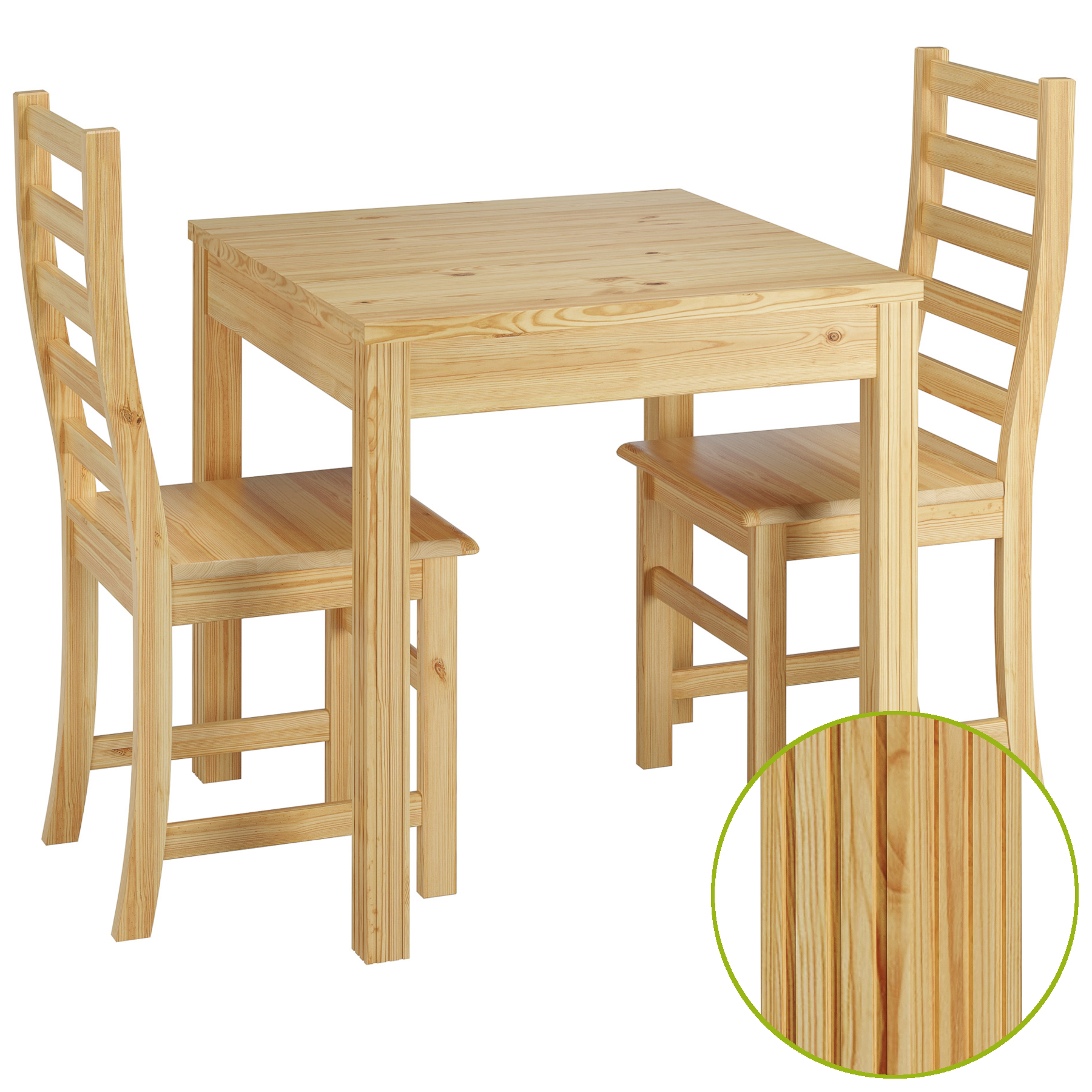 Esstisch, Holztisch, Naturholz, geriffelte Oberfläche, Kiefernholz,