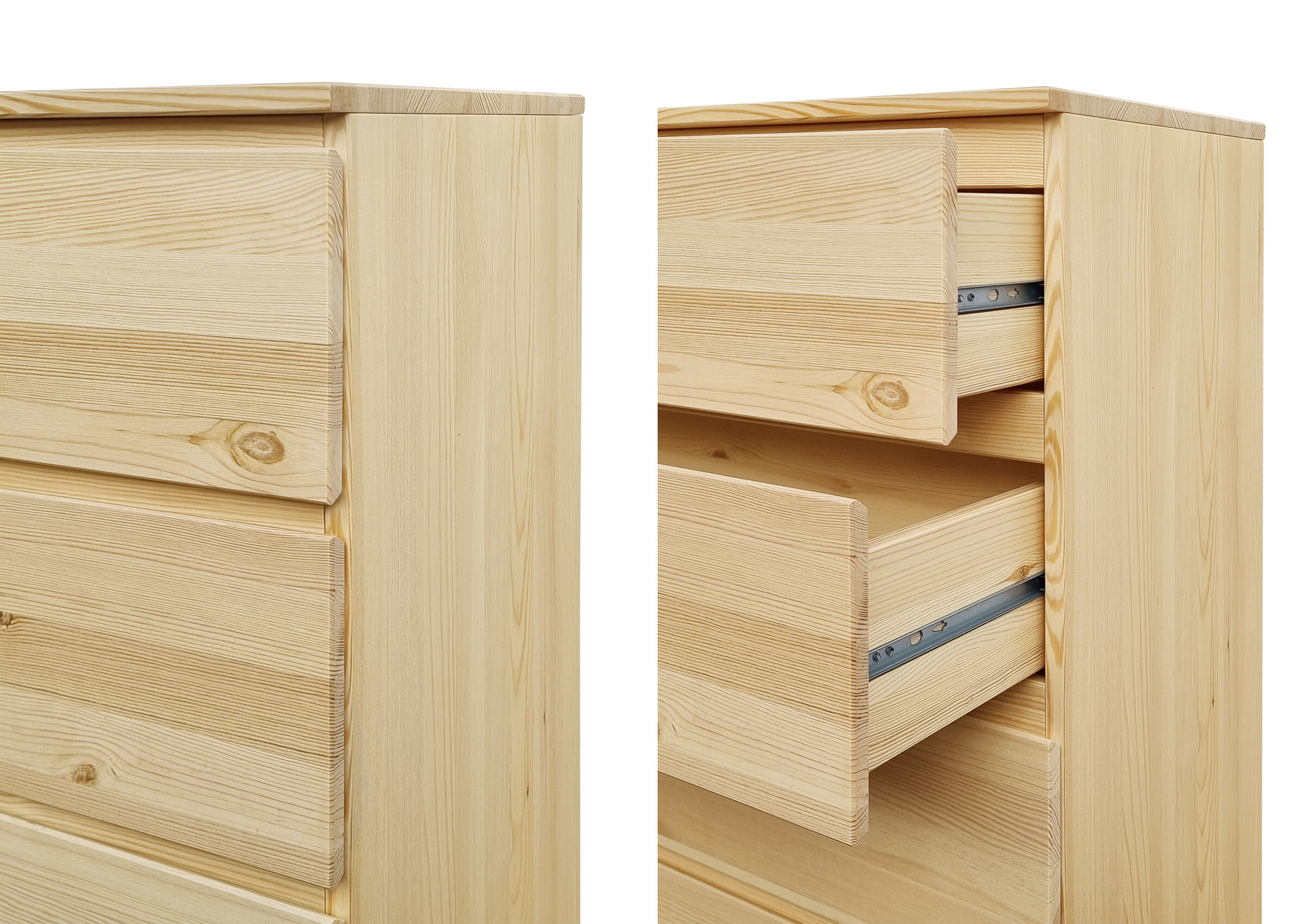 Holz, Schrank, Schublade, Kiefer, Möbel, Detailbild der zwei Schubladen der Holzkommode