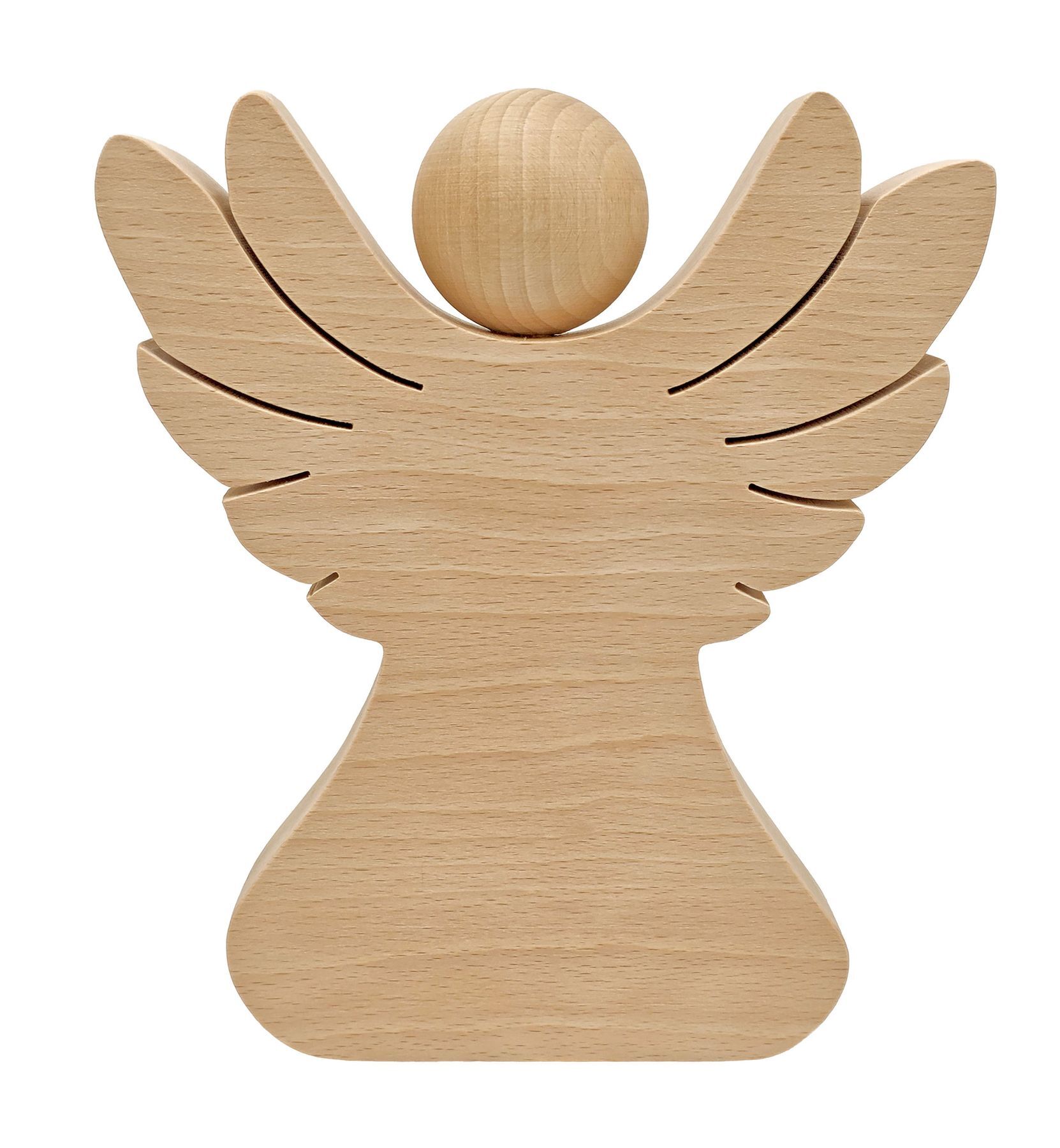 holz, engel, deko, figuren, naturholz, Kleiner Engel aus massiver Buche