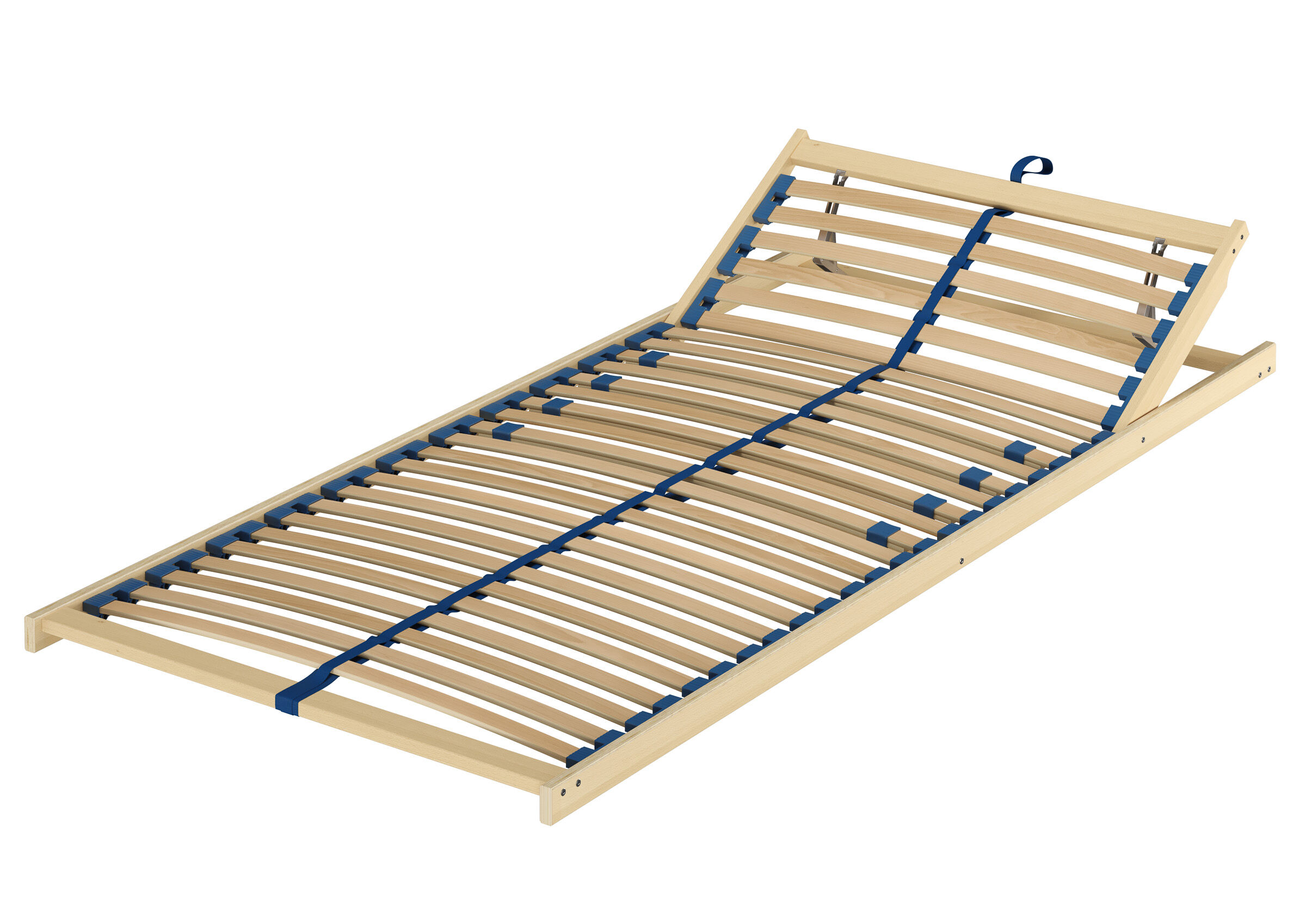 betttrost, lattenrost, holz, verstellbar, blau, Federholzrahmen Kopfteil verstellbar