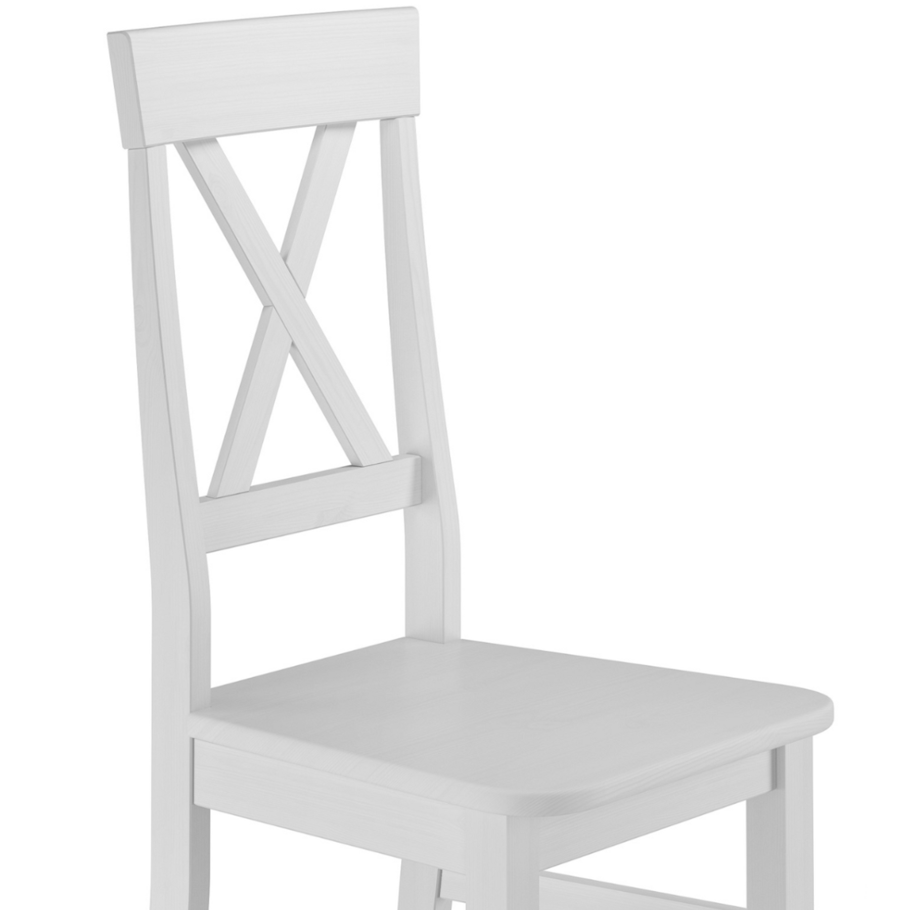 Stuhl, Holzstuhl, weißer Stuhl, Landhausstil, X-förmig Rückenlehne,