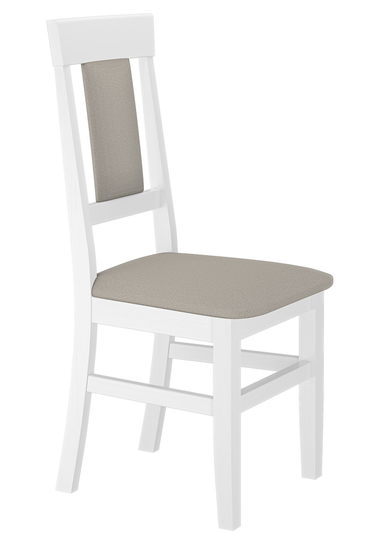 Stuhl, Holzstuhl, weißer Stuhl, Stuhlsitz, Beige Sesselbezug, Küchenstuhl Polster taupe
