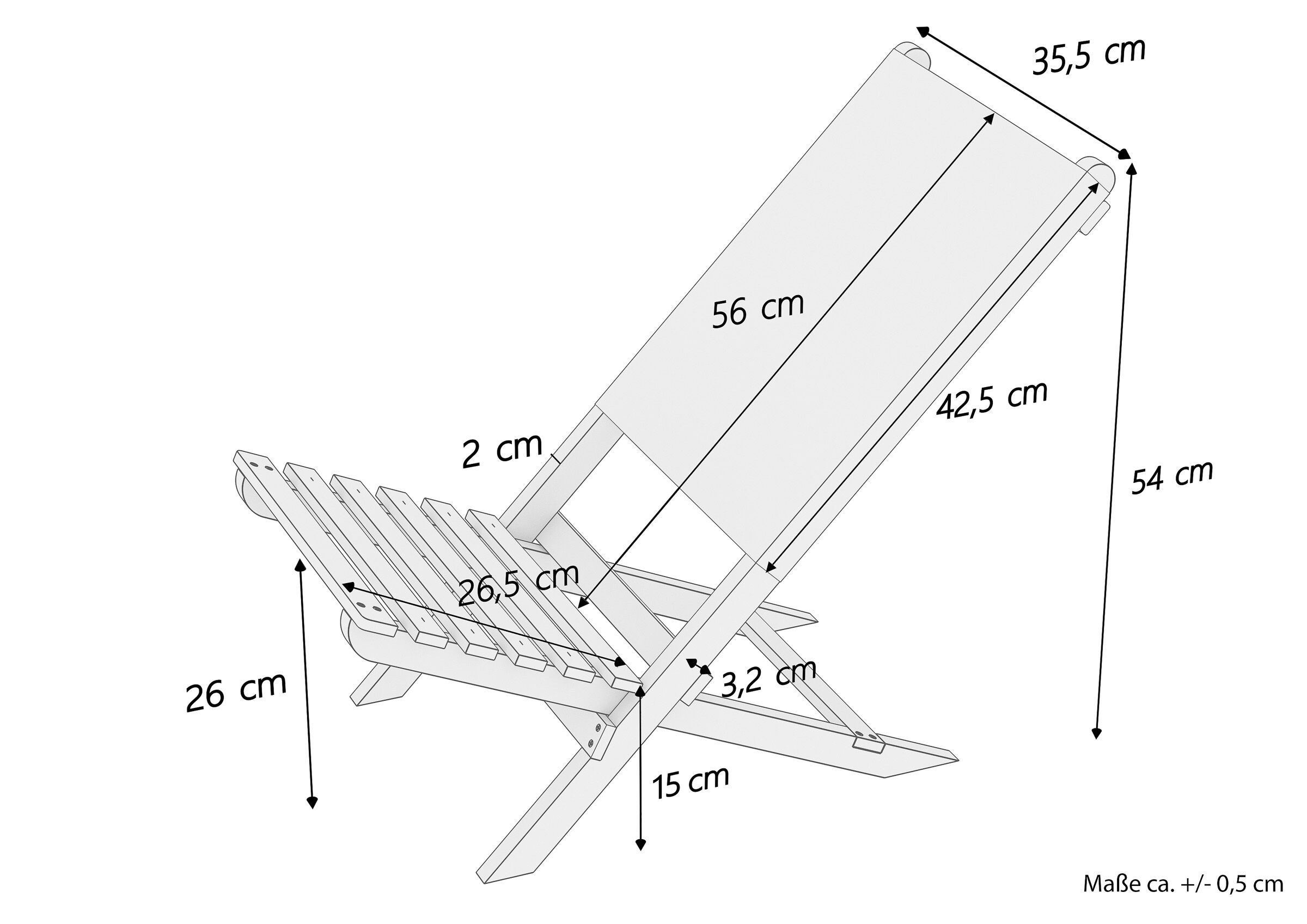 Sessel, Liegesessel, Holzstuhl, Kippstabil, Maße, Skizze