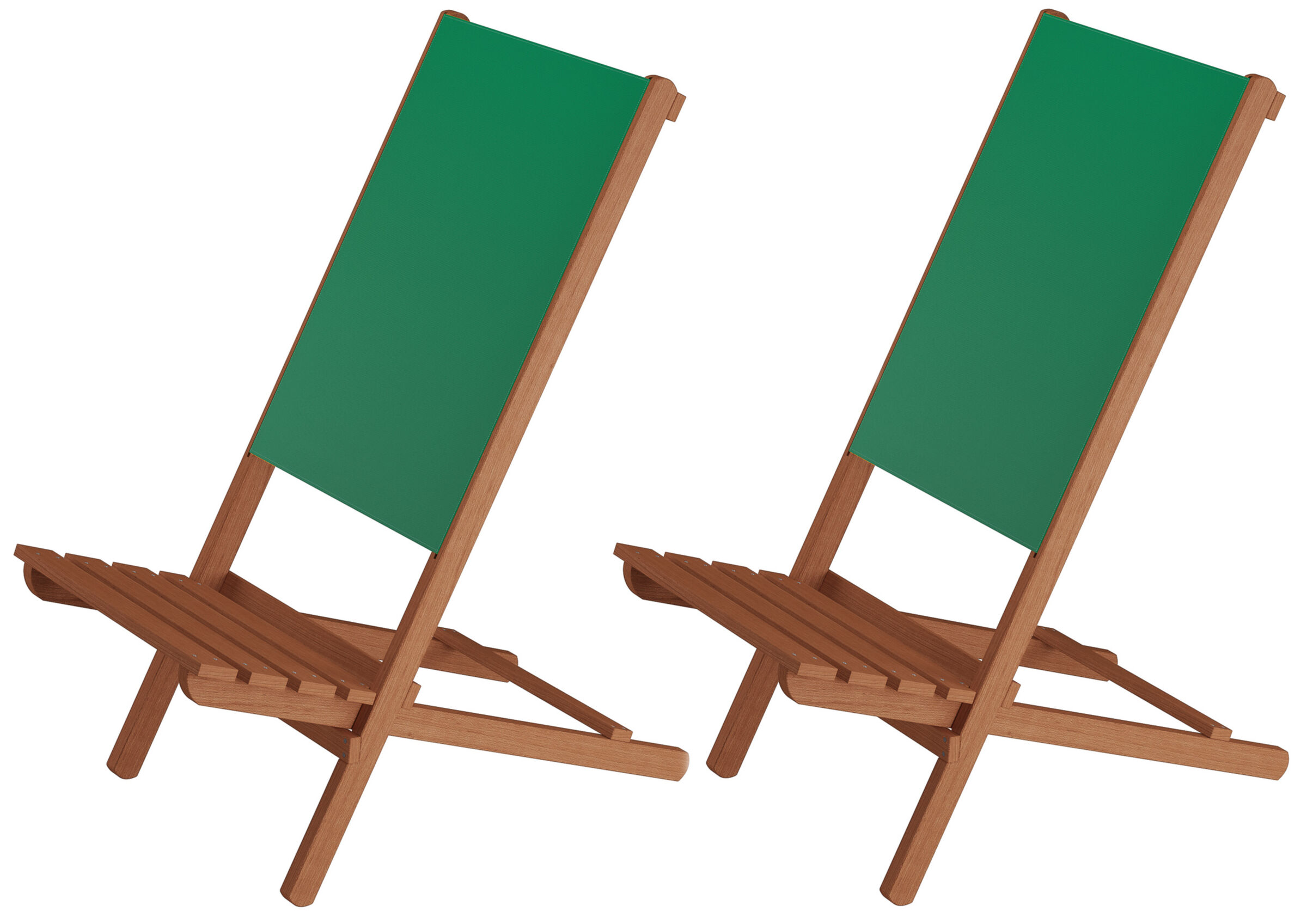 Strandkorb, Holzrahmen, Grün, Sonnenliege, Holzgestell, 2er Set