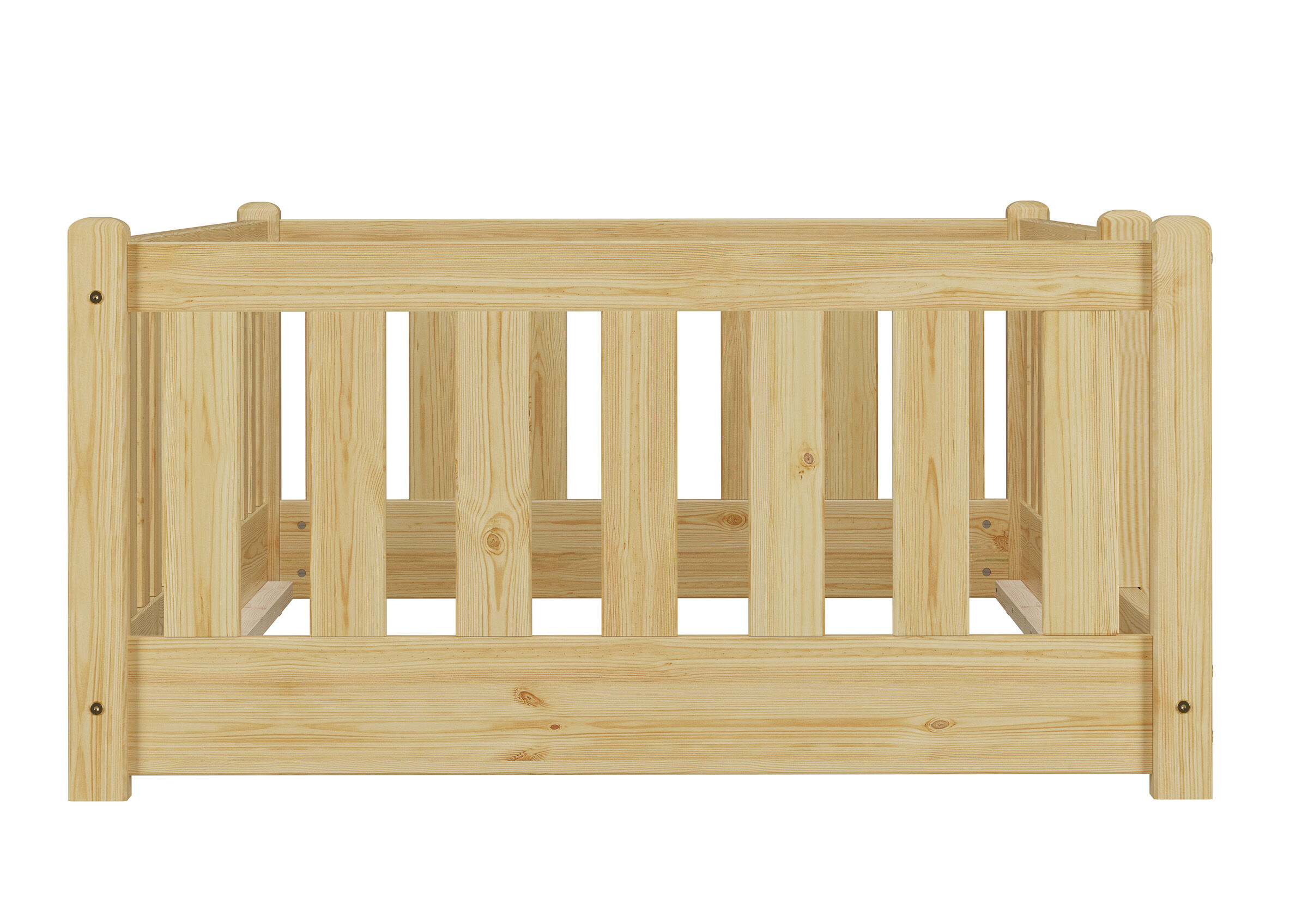 Holz Bett, Babybett, Holzebene, Naturholz, Gitterbett, Einzigartige Maserung des Flachbettes 90x200
