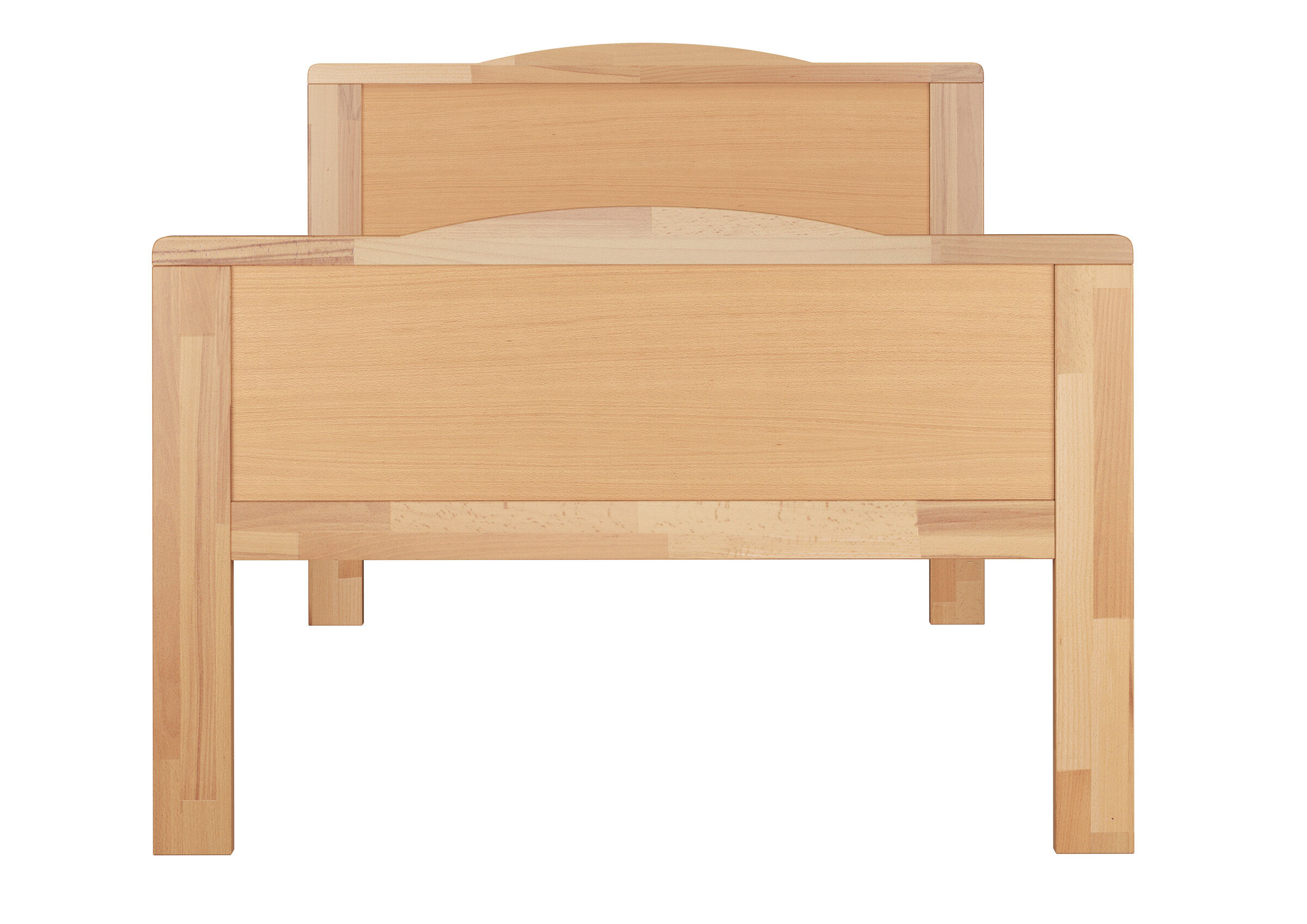 Holztisch, Holz, Massivholz, naturholz, Holzfarbe, Vorderansicht Seniorenbett Buche massiv