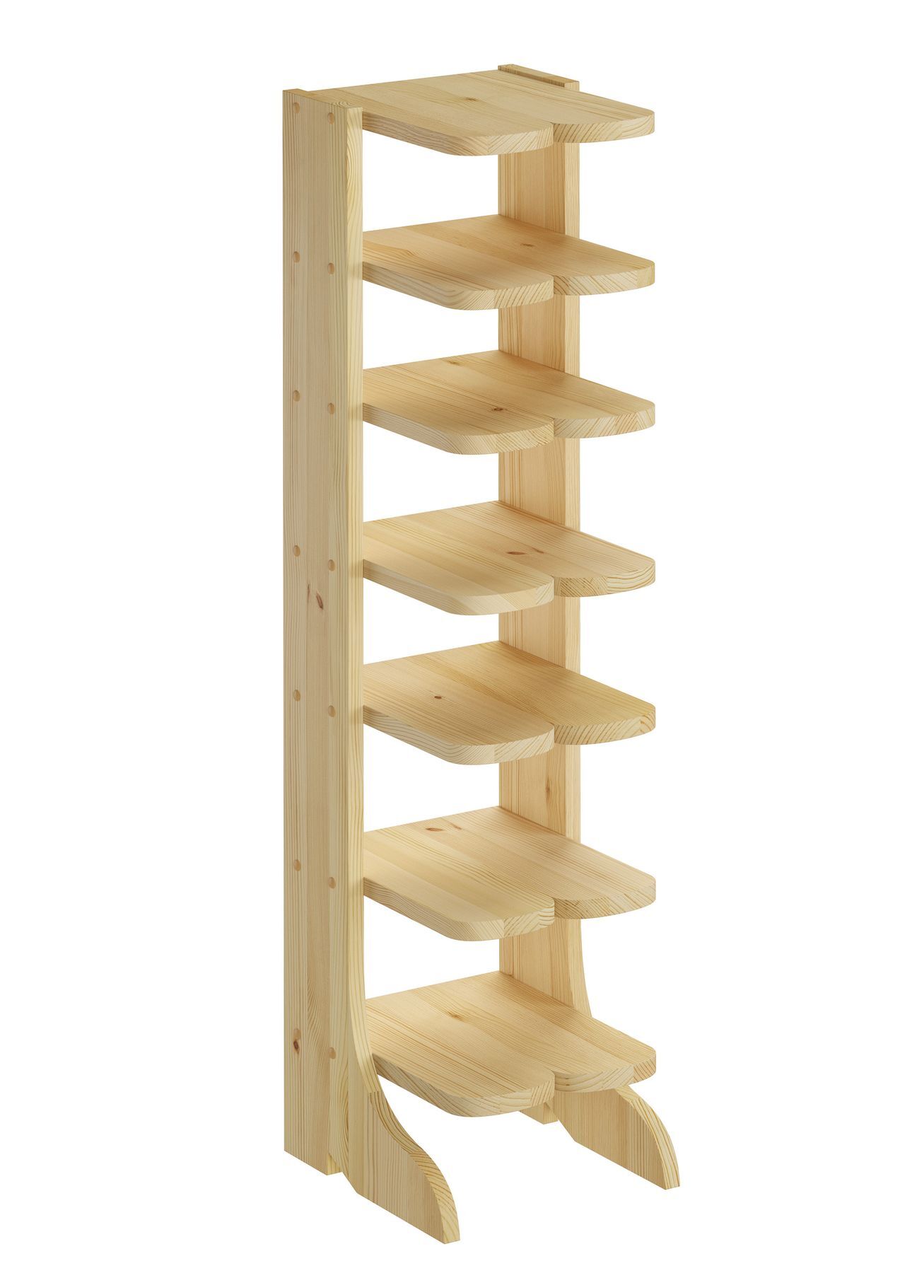 Ablage, Holz, Mobiliar, Stand, Schmale Schuhablage aus Kiefer