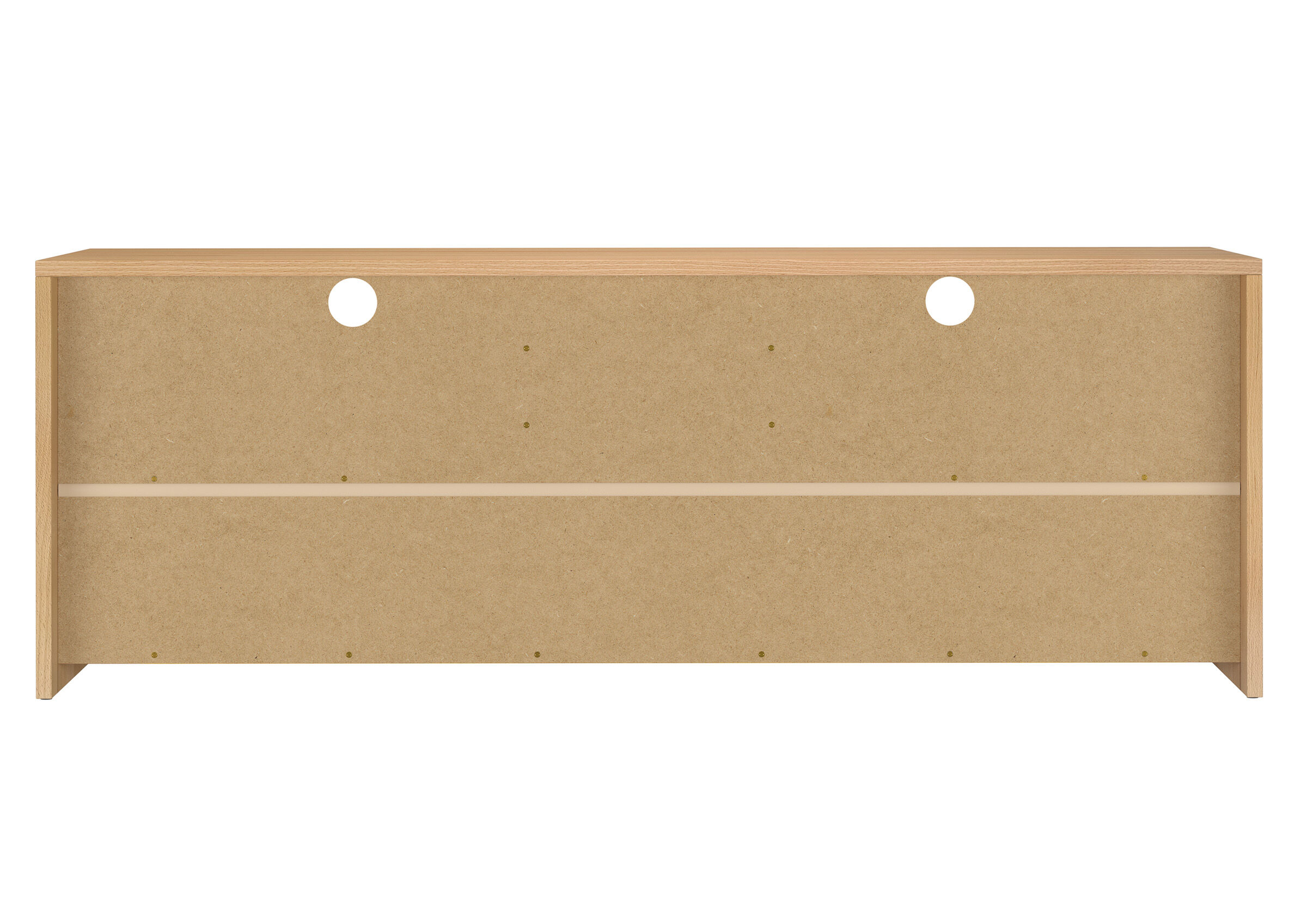 Kastenwand, Wohnzimmerschrank, Holzoberfläche, Hängefach, Korpus aus MDF, TV-Kommode aus Buche von hinten