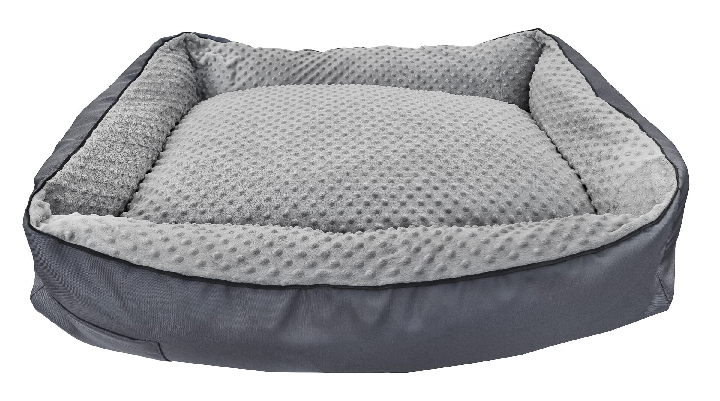 Hundebett, Haustierbett, minky Textur, weiche Polsterung, grau, Hundebett