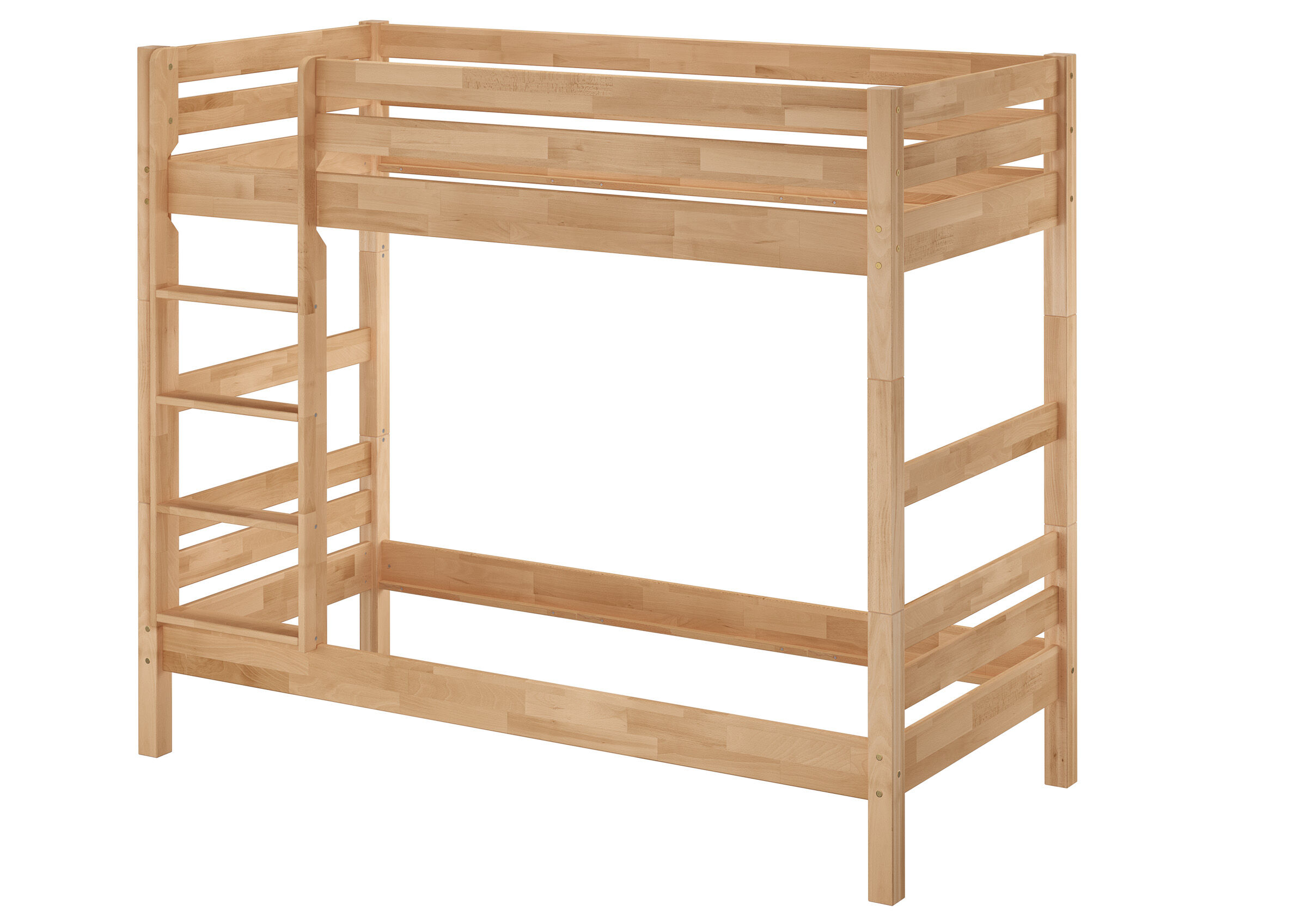 holzbett, hochbett, holzbett, naturholz, holzrahmen, Stabiles Etagenbett 90x200 teilbar