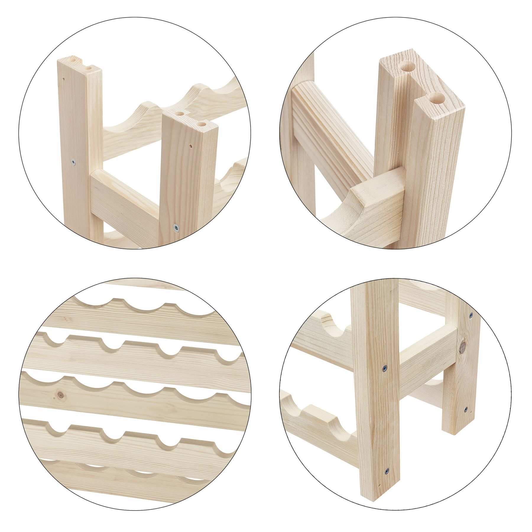 Holzregal, Flaschenhalter, Kellnersystem, Weinregal, Holzstuhlähnlich, Detailbilder Weinregal