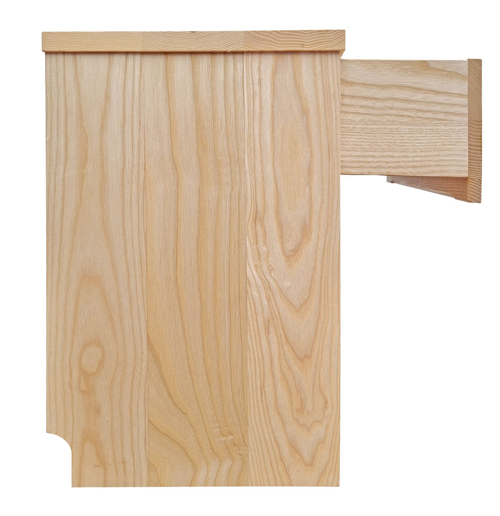 Holz, Schranktür, Schublade, Kiefernholz, Naturholz, Seitenansicht Nachttisch