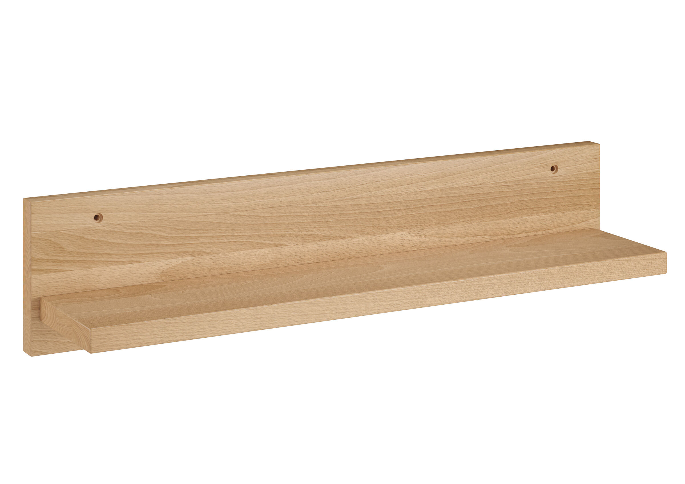 Wandregal, Wandbrett, Holzregal, natürliches Holz, Auflagehalterung, Kürzeste Leiste aus Buche 80 cm