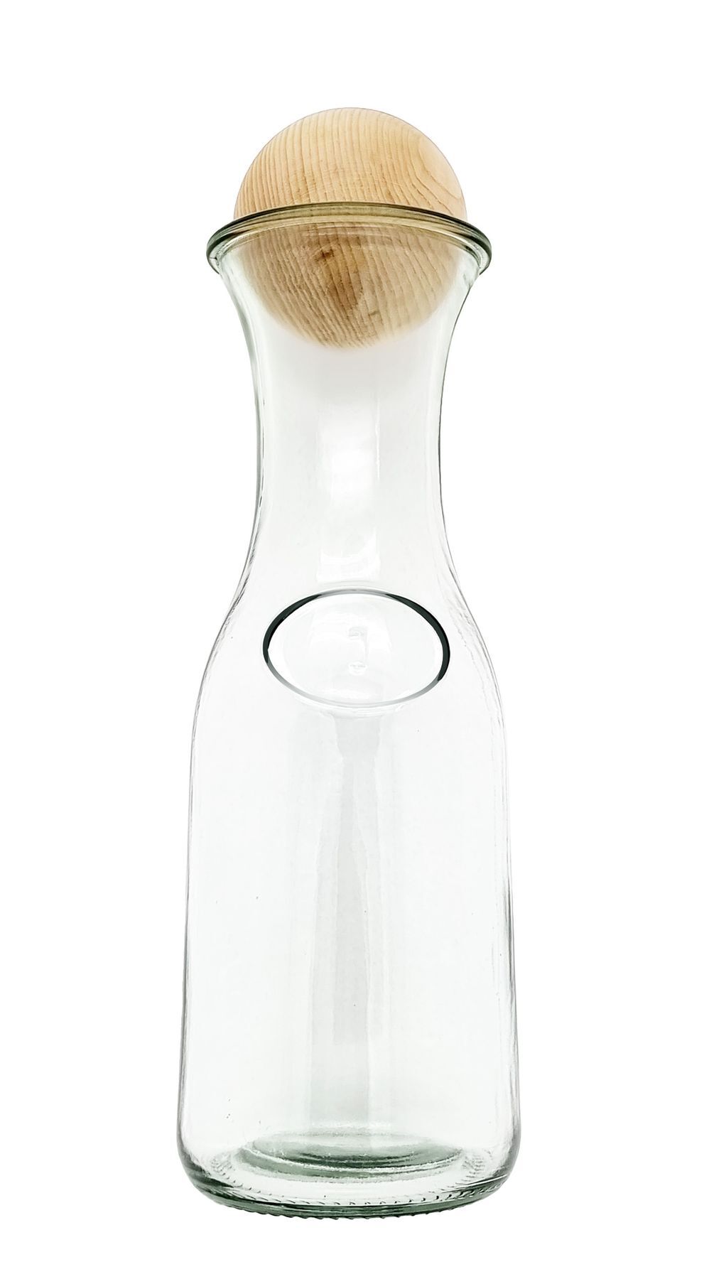 glasflasche, glaskaraffe, holzdeckel, öl- und essigflasche, korken, leicht zu handhabende Glaskaraffe