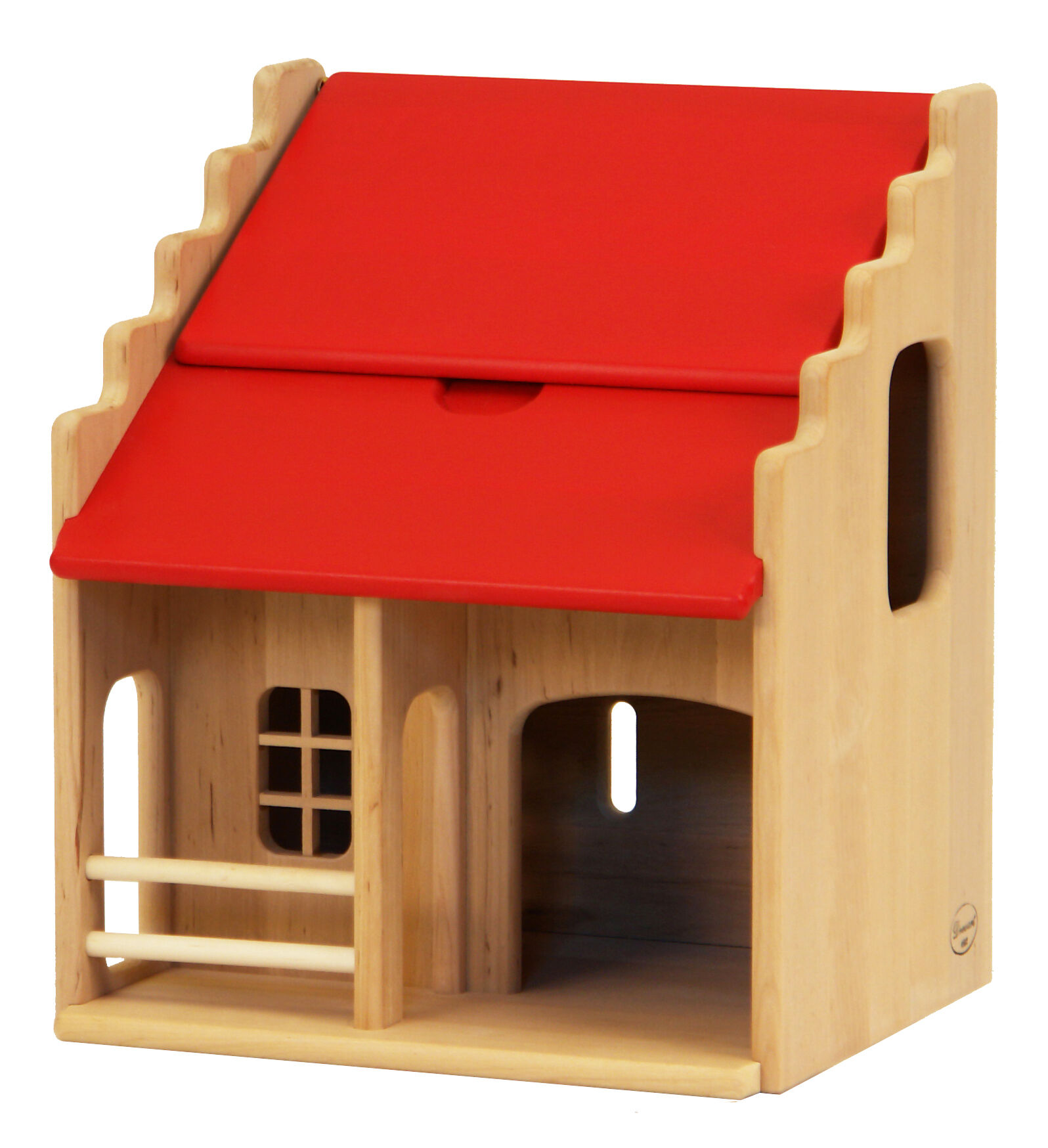 Holzhaus, Puppenhaus, rotes Dach, Holzspielzeug, Fenster/Tür, Ritterhaus Zubehör