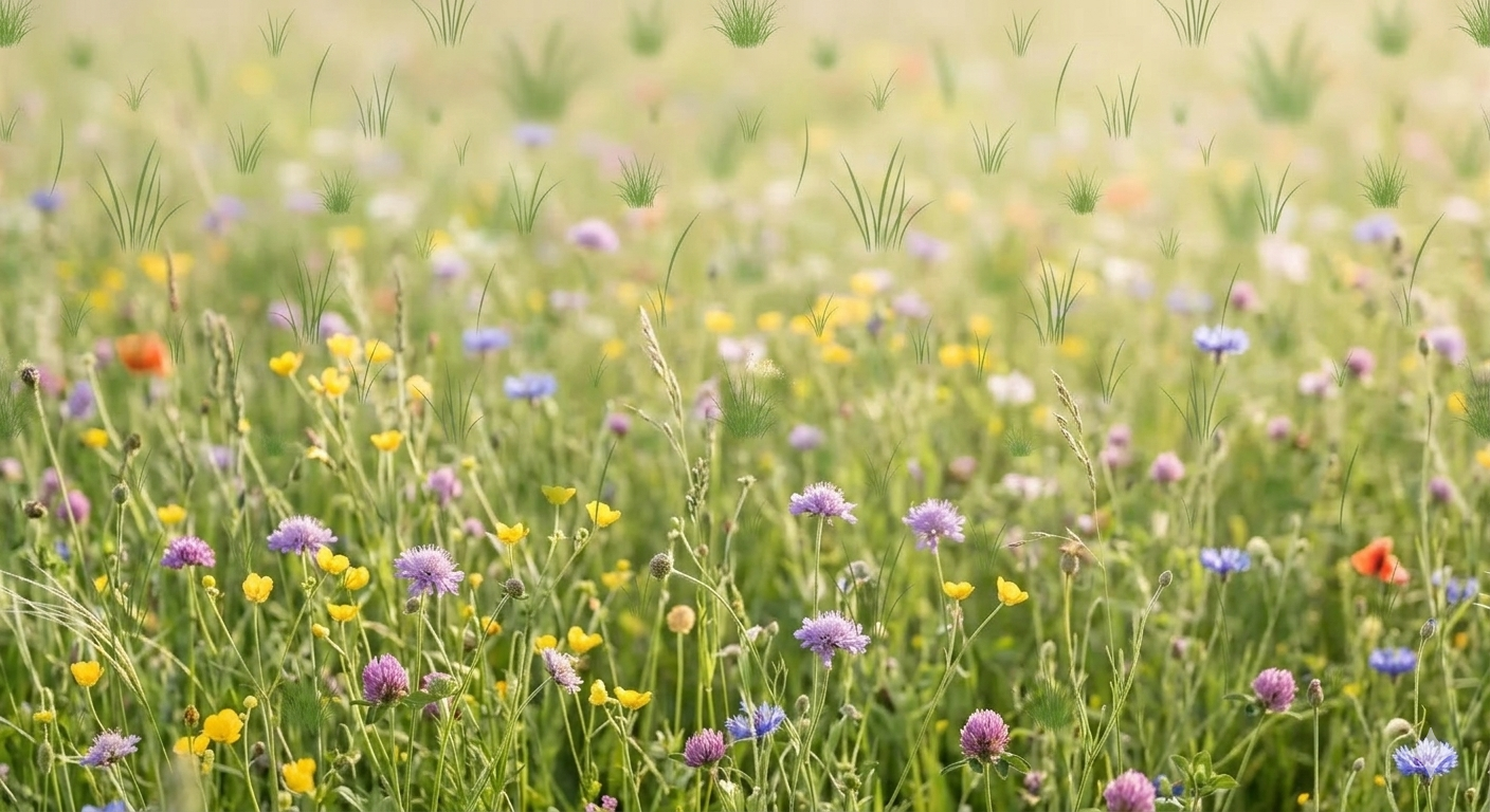 Wiesenblumen, Wilde Blumen,  bunte Blüten,  Graslandschaft,  Blumenwiese,