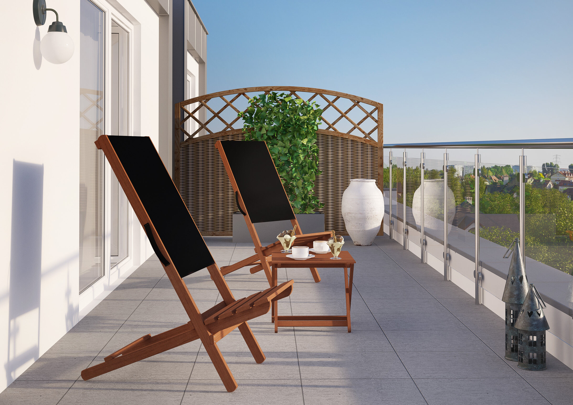 Terrasse,  Lounge-Stuhl, Holzstuhl, Dachterrasse, Outdoor-Dekor,