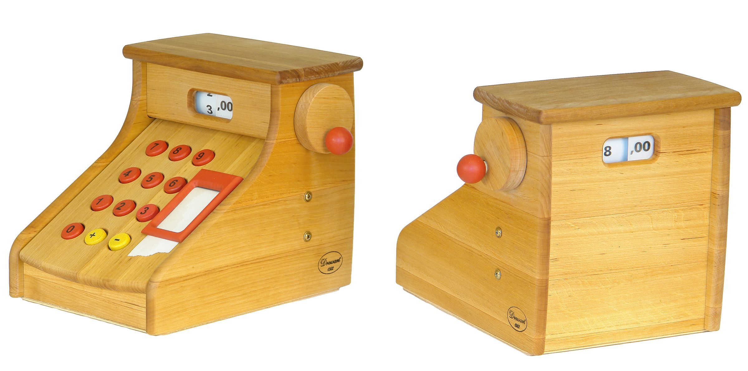 holzspielzeug, kalkulationsgerät, rechenmaschine, spielzeugkasse, holzkonstruktion, Kaufladenzubehör - Holzkasse