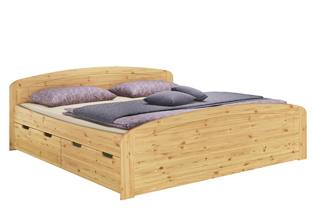 Holz Bett Kiefer natur Drinnen, Innenarchitektur, Mobiliar, Bett,