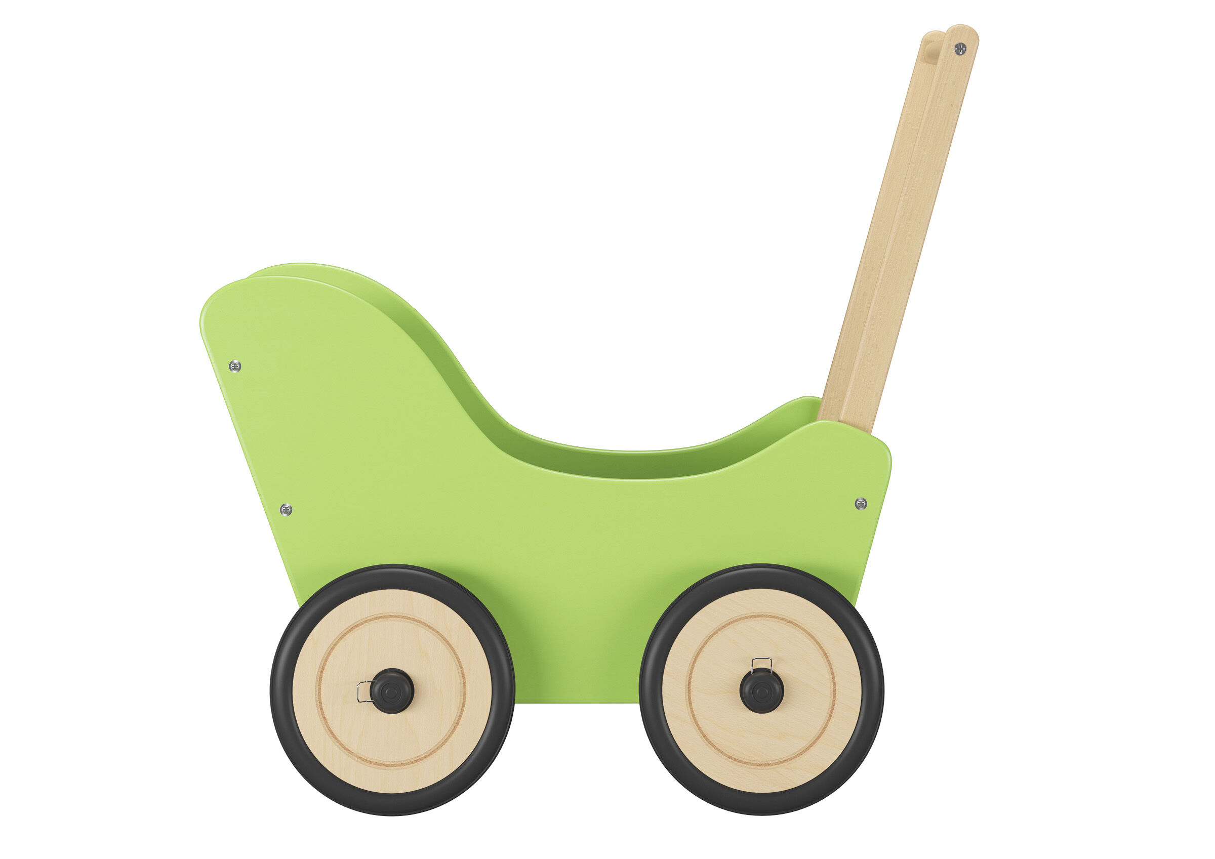 Kinderwagen, Holzrad, Grün, Wagen, Rädern, einfache-Lauflernhilfe-Puppentrolley-Kinderwagen