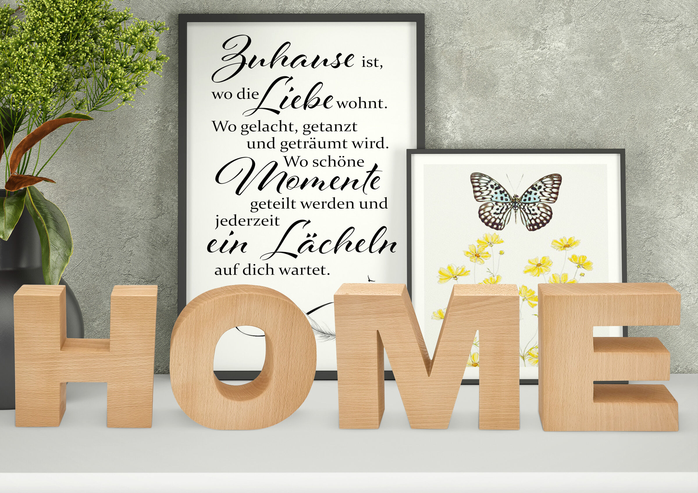 Holzschrift aus Buche Home