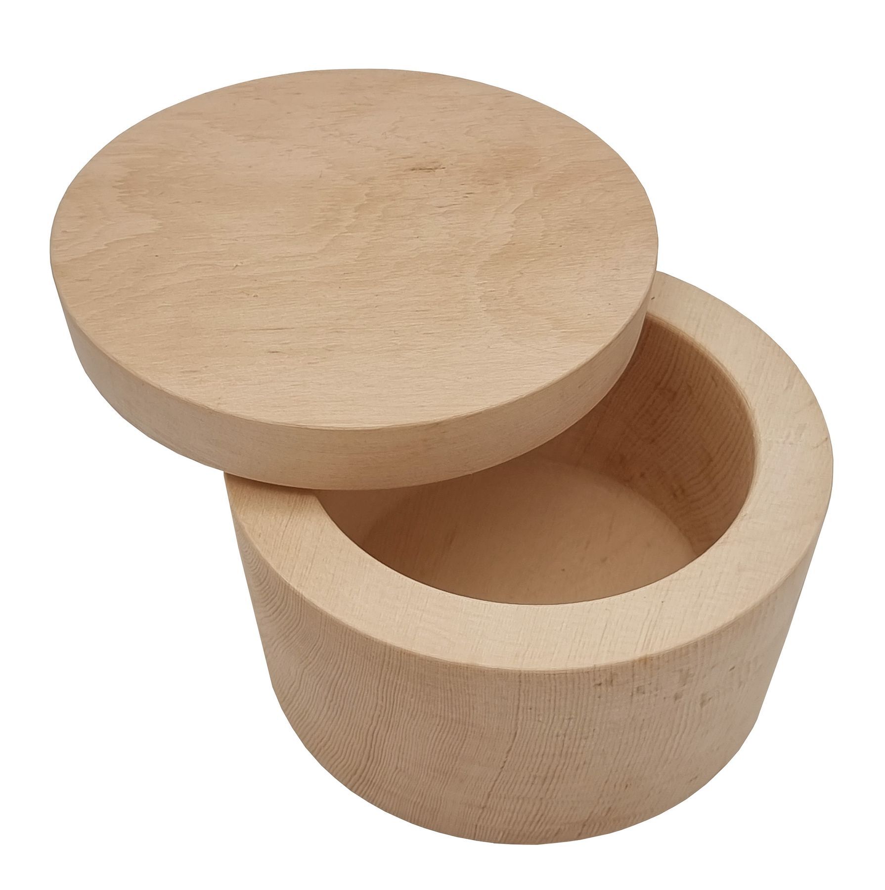 Holzkiste, Holzbox, Runde Box, Aufbewahrungsdose, Naturholz, Schmuckkästchen aus Zirbenholz