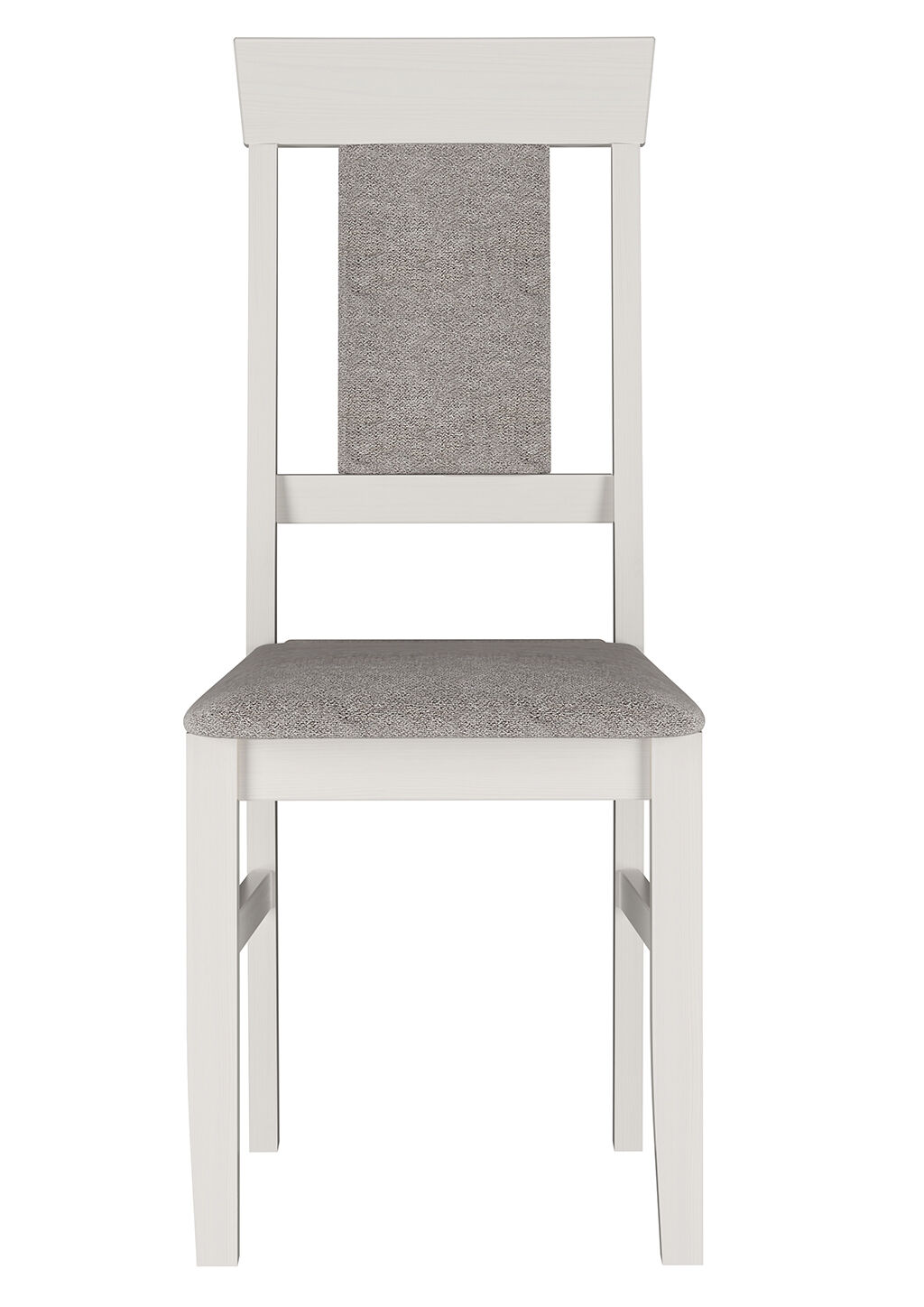 Esstischstuhl, Stuhl, Grau, Holzstuhl, Gewebe(polster), Stabiler Holzstuhl aus massiver Kiefer, Modell 25 Bezug Grau, waschweiß lackiert, Modernes Design mit gepolstertem Sitz und Lehne